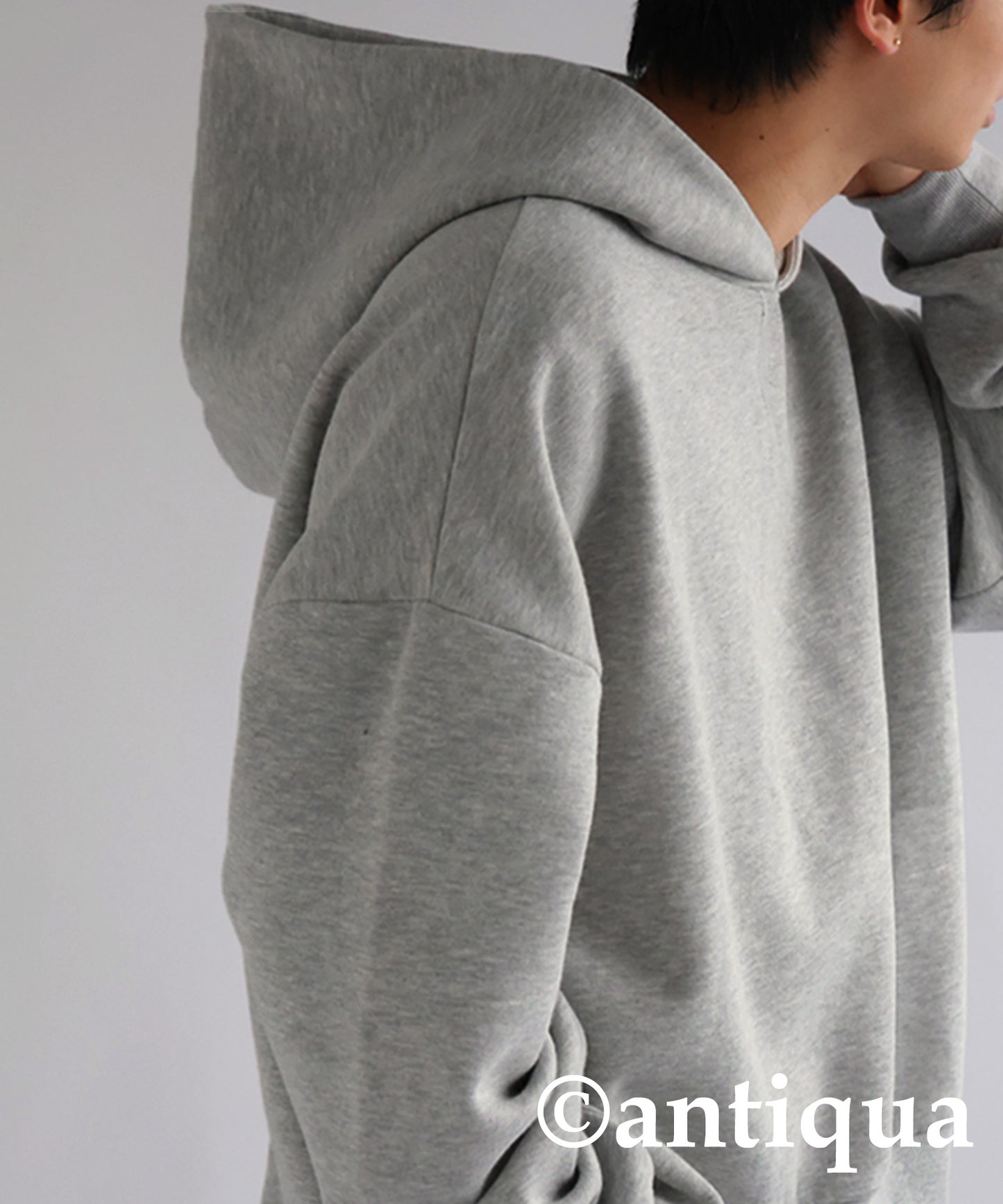 Brushed fabric hoodie Men's