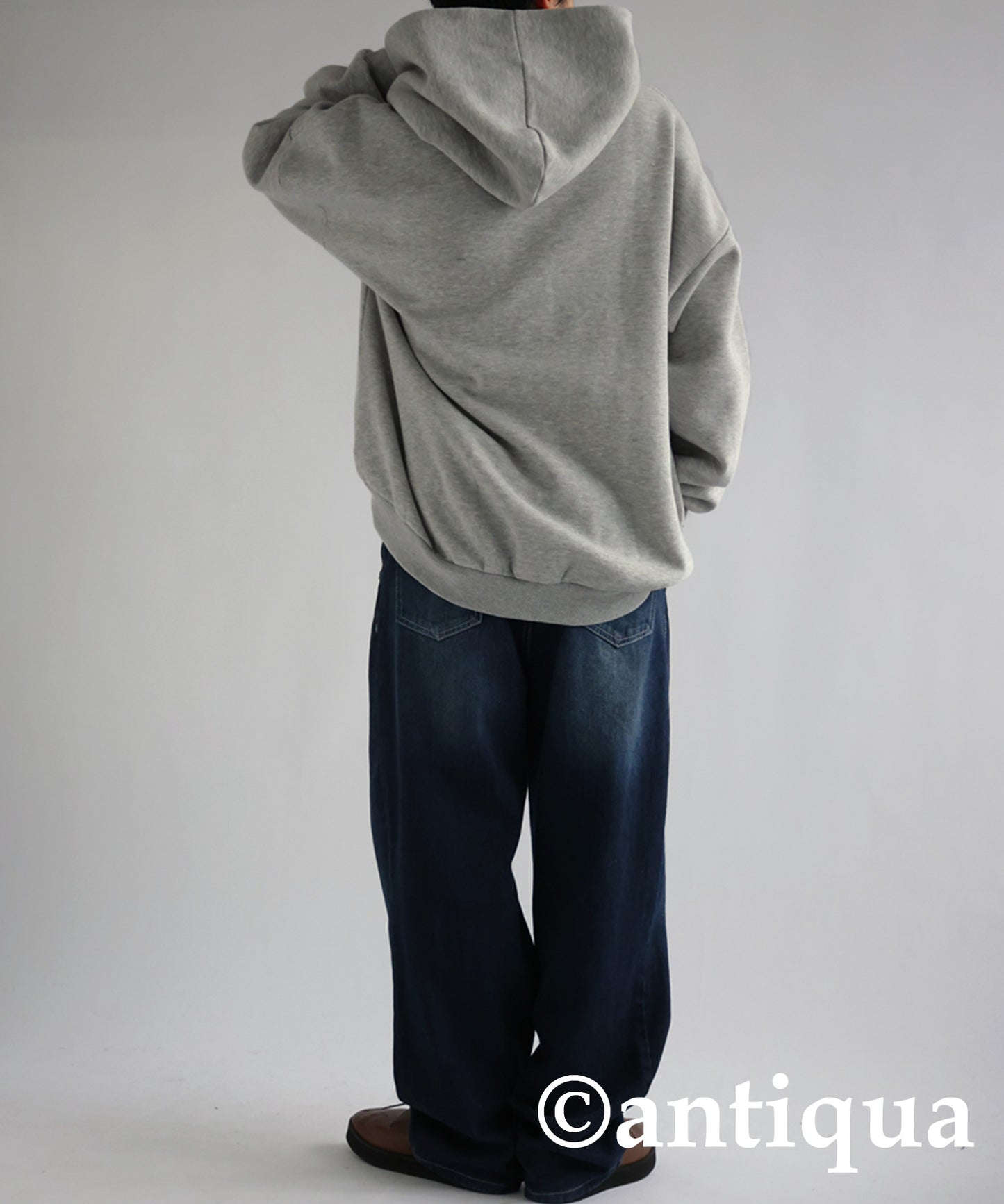 Brushed fabric hoodie Men's