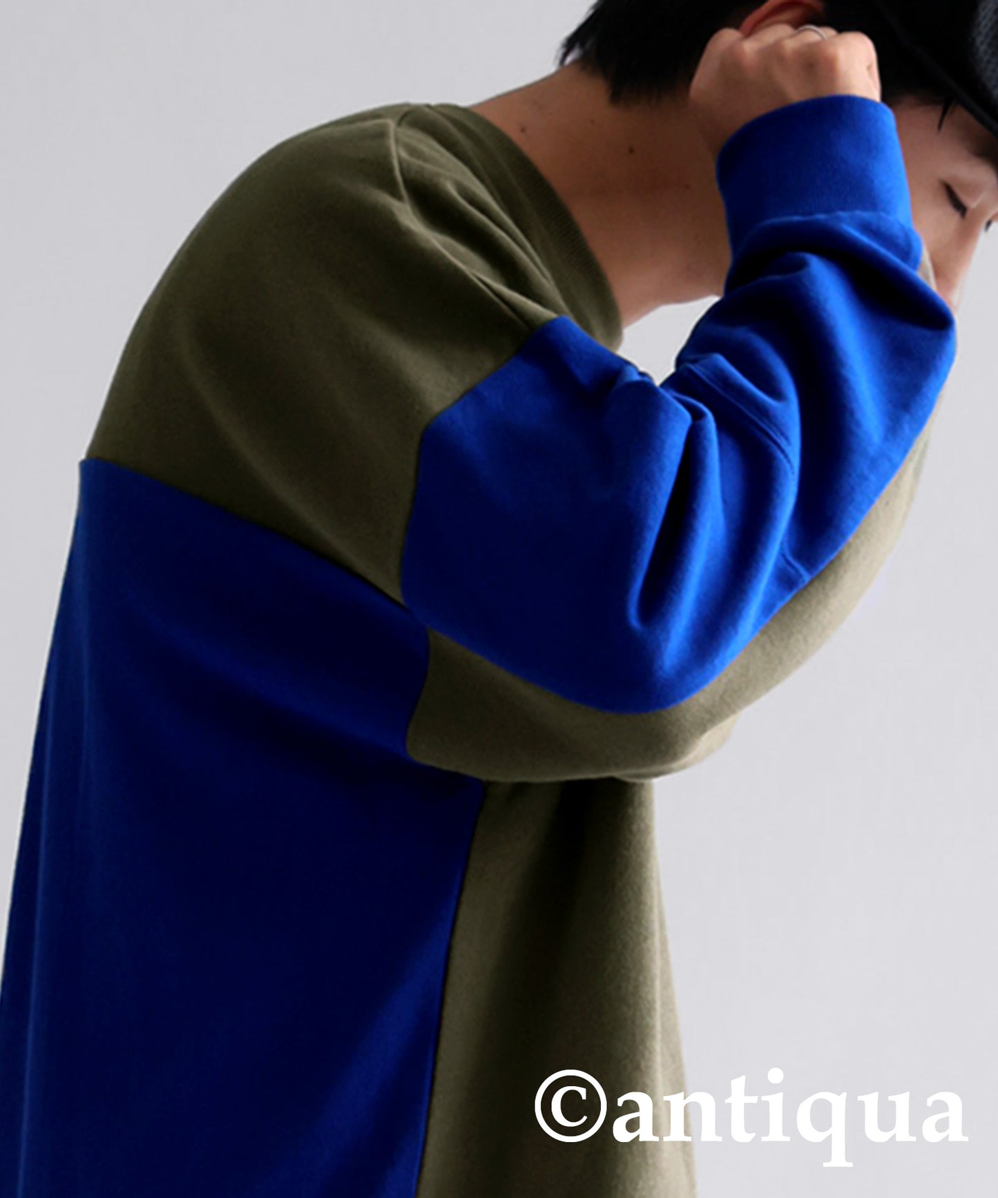 Bicolor Asymmetric Design Pullover Men's