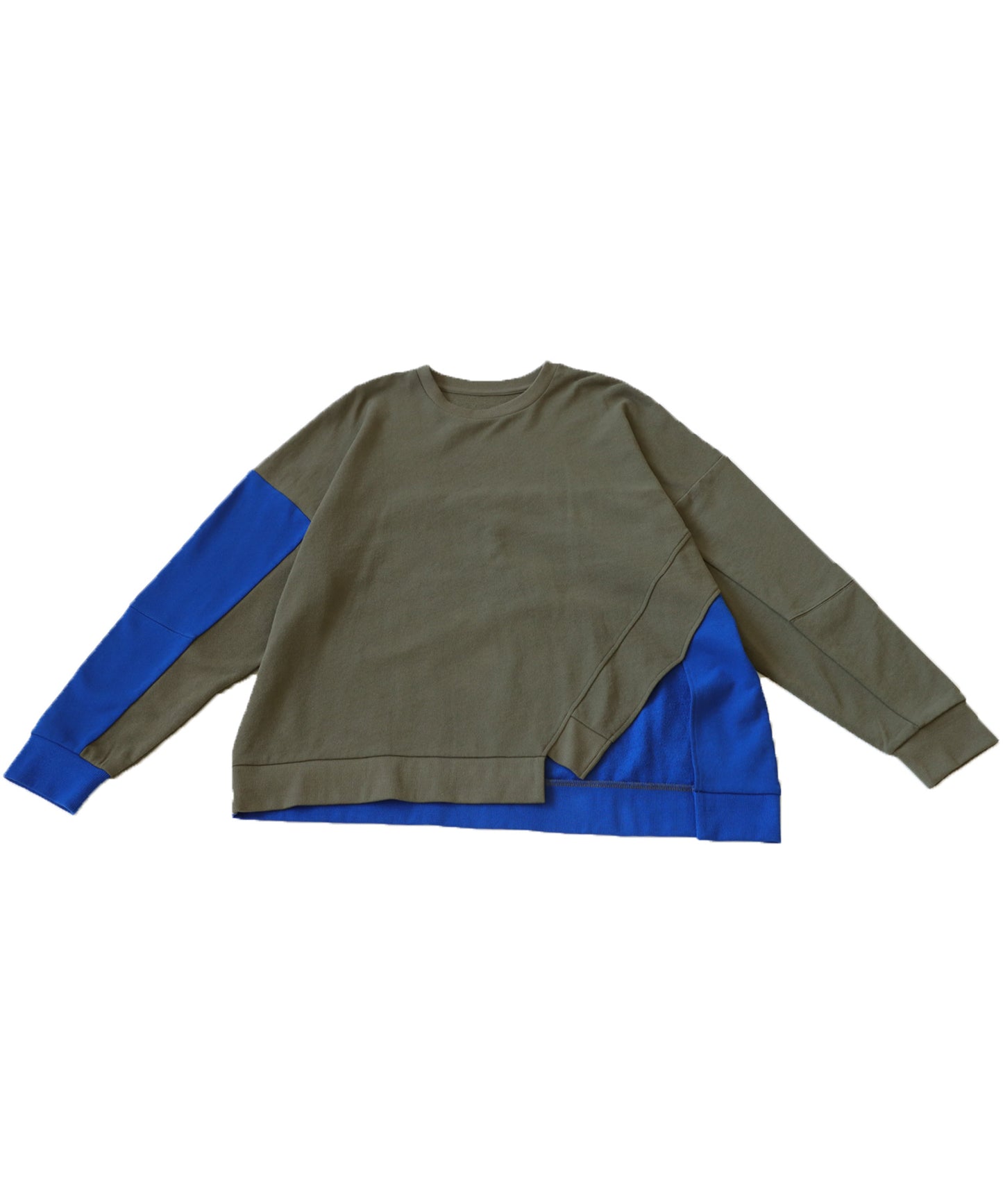 Bicolor Asymmetric Design Pullover Men's