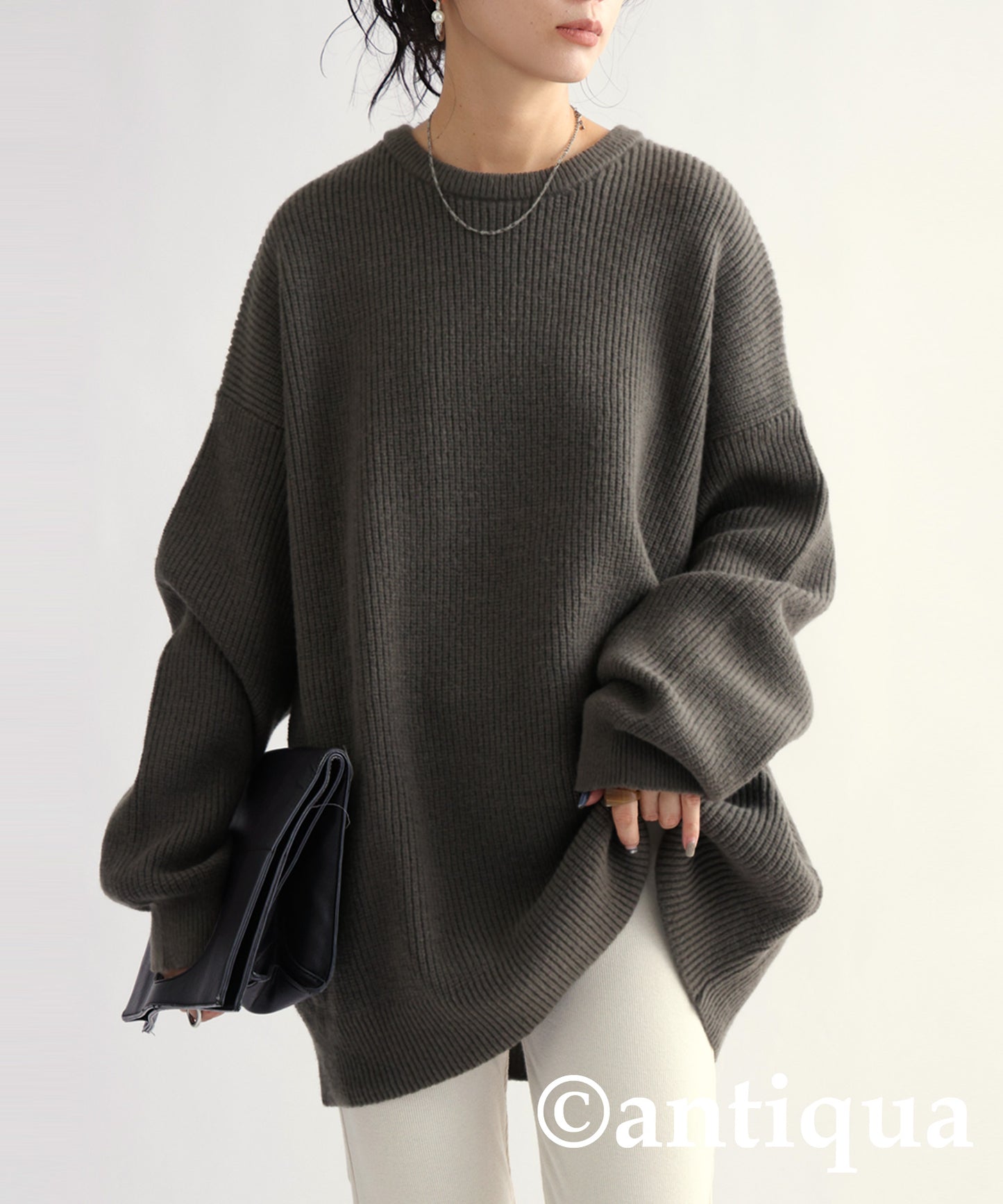 Round Neck Knit Sweater Ladies