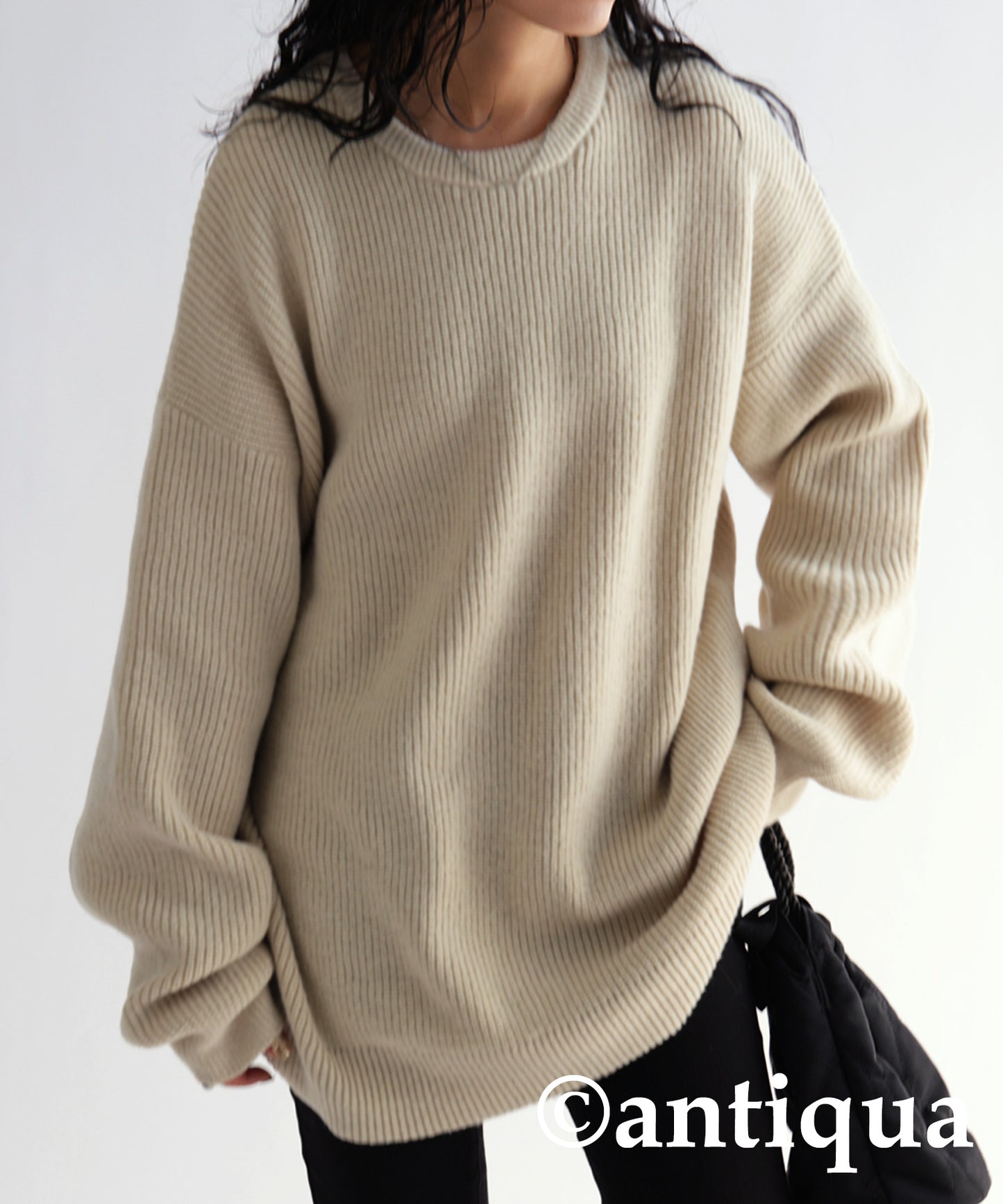 Round Neck Knit Sweater Ladies