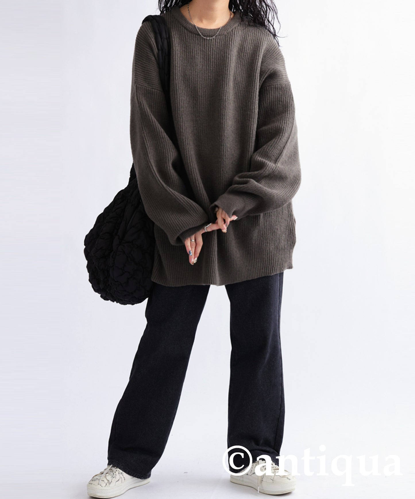 Round Neck Knit Sweater Ladies