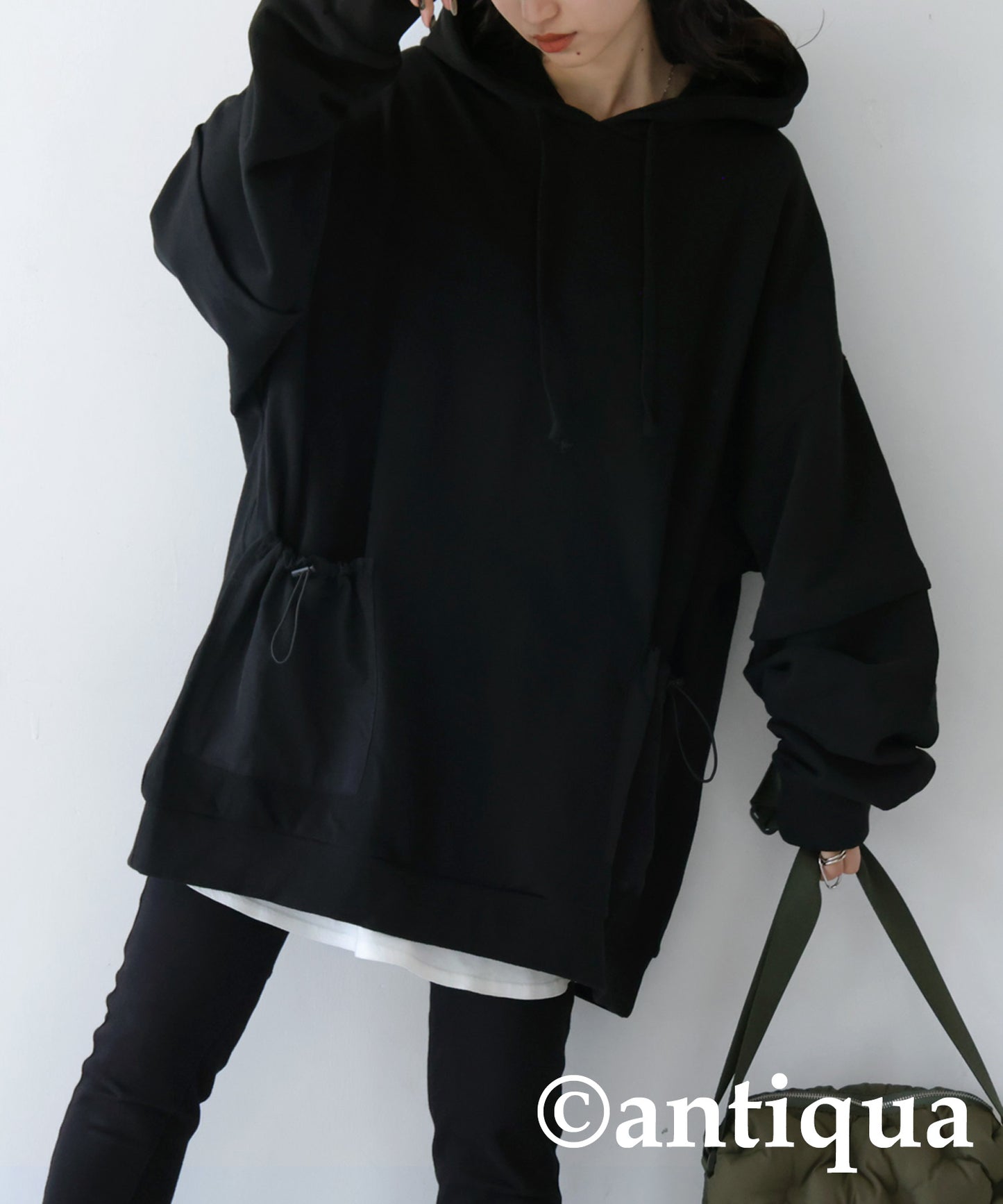 Hoody with nylon pocket Ladies