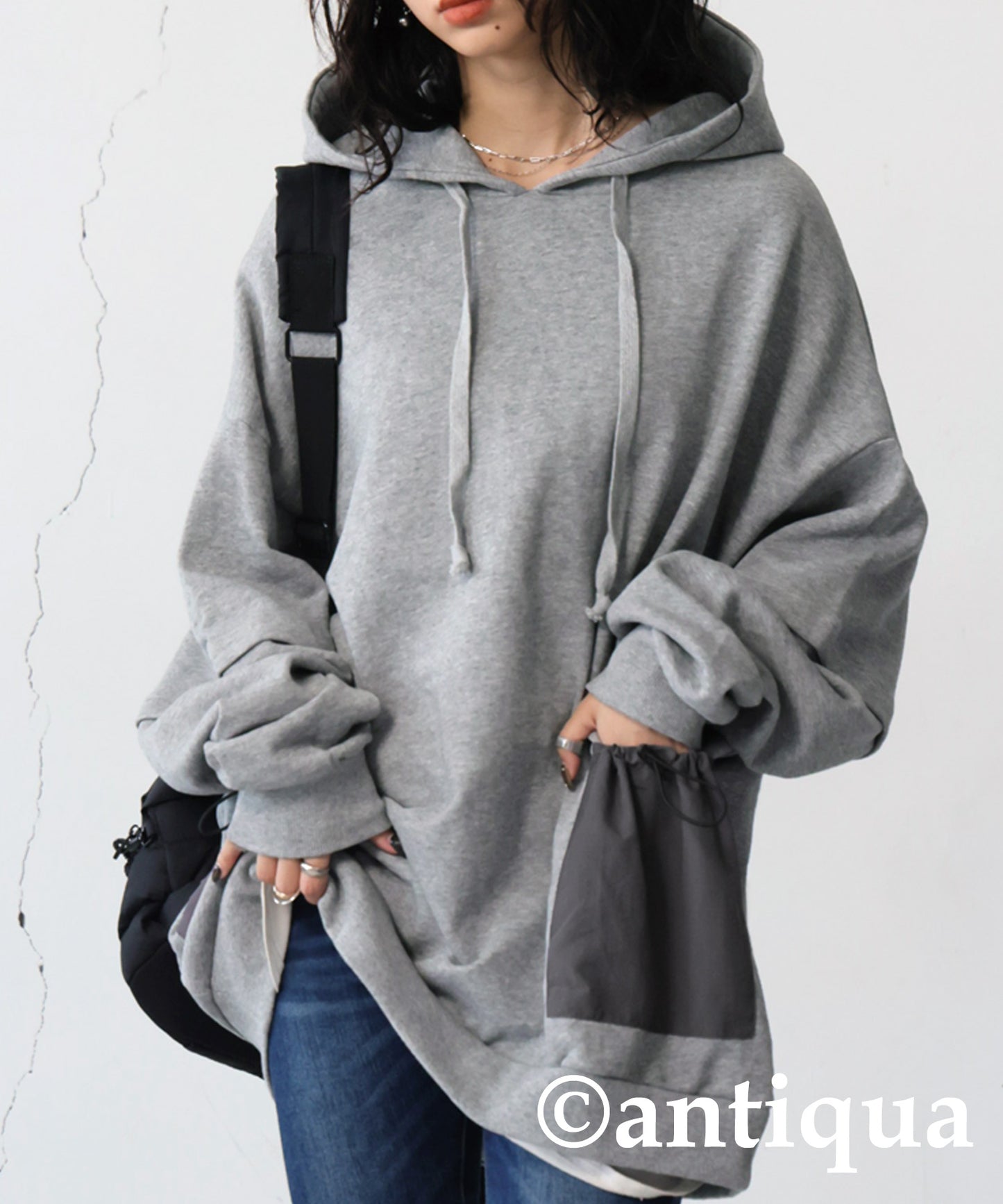 Hoody with nylon pocket Ladies