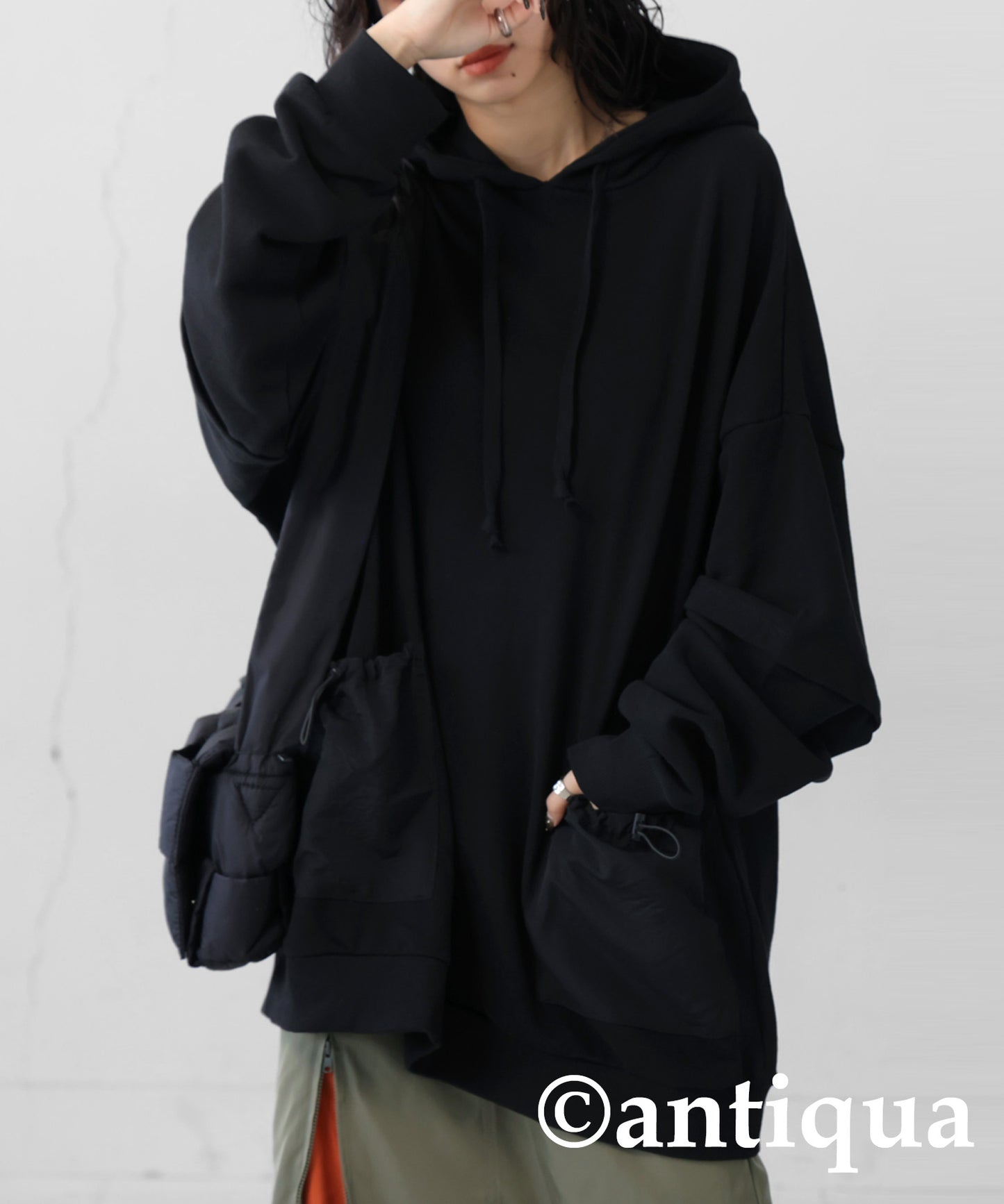 Hoody with nylon pocket Ladies