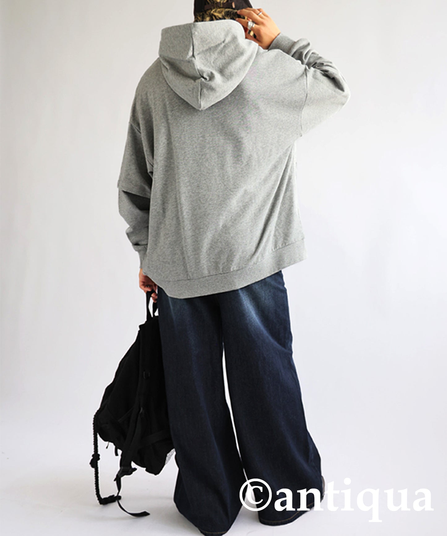 Hoody with nylon pocket Men's