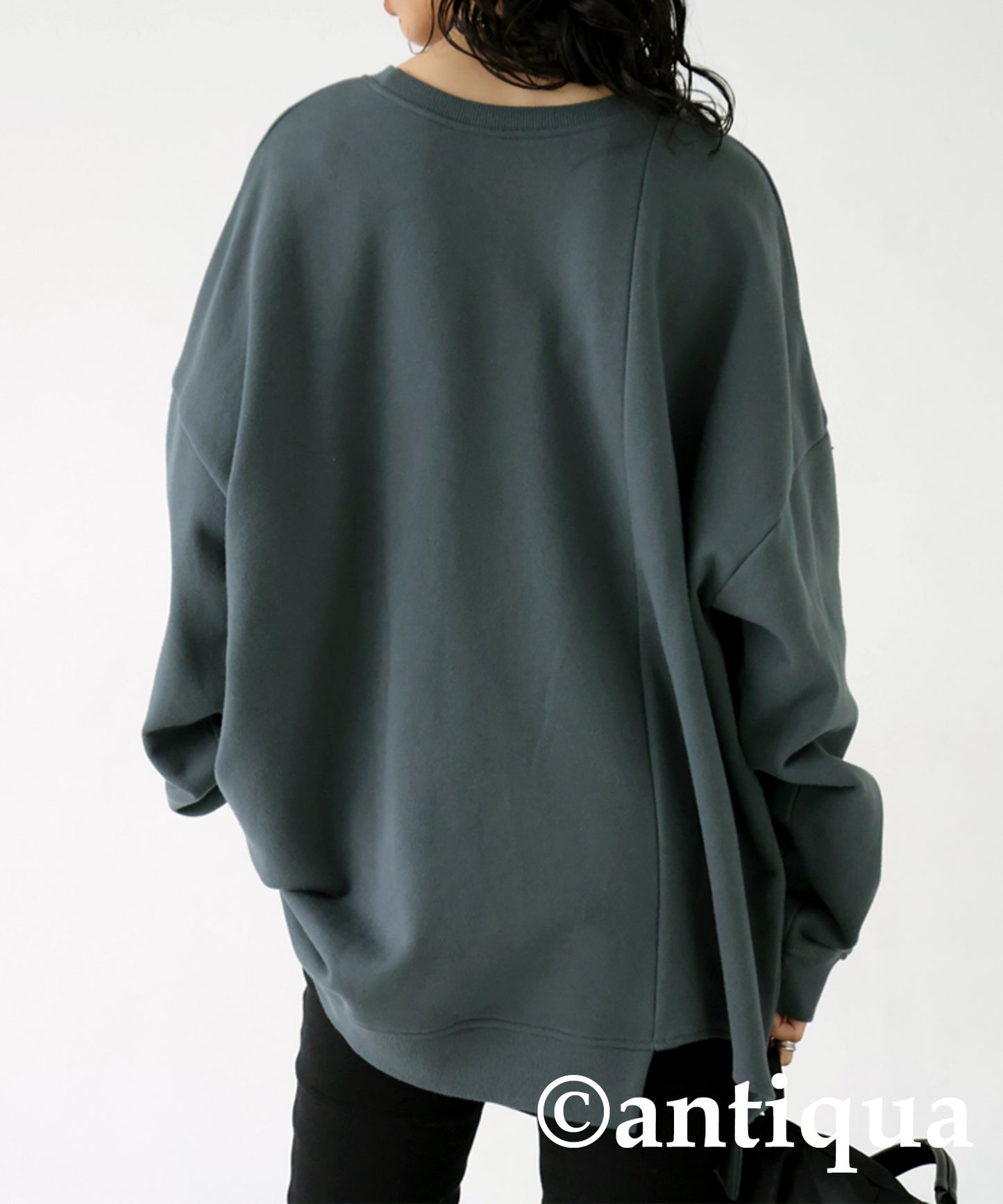 Asymmetric pile fabric pullover Ladies