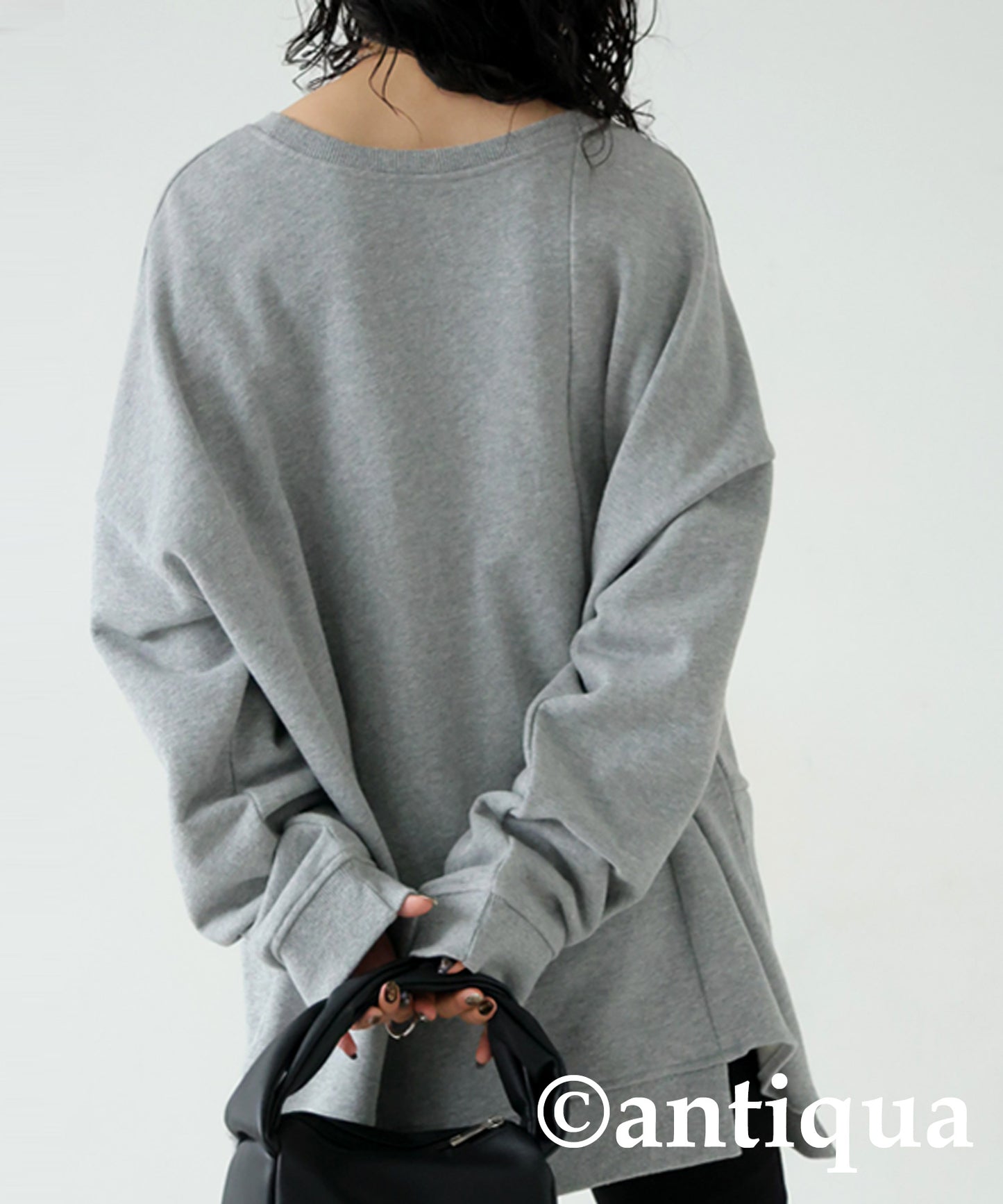 Asymmetric pile fabric pullover Ladies