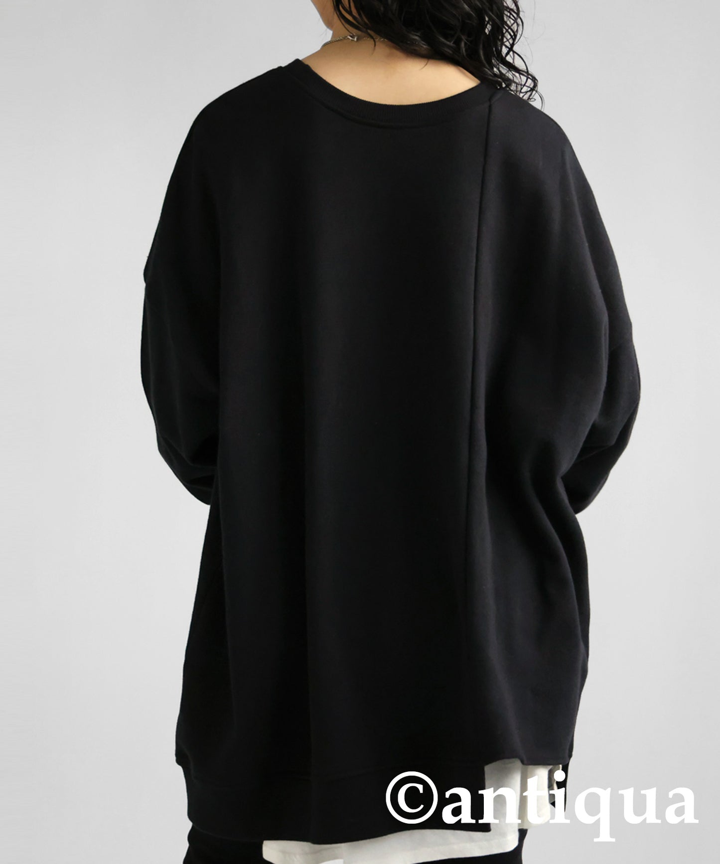 Asymmetric pile fabric pullover Ladies