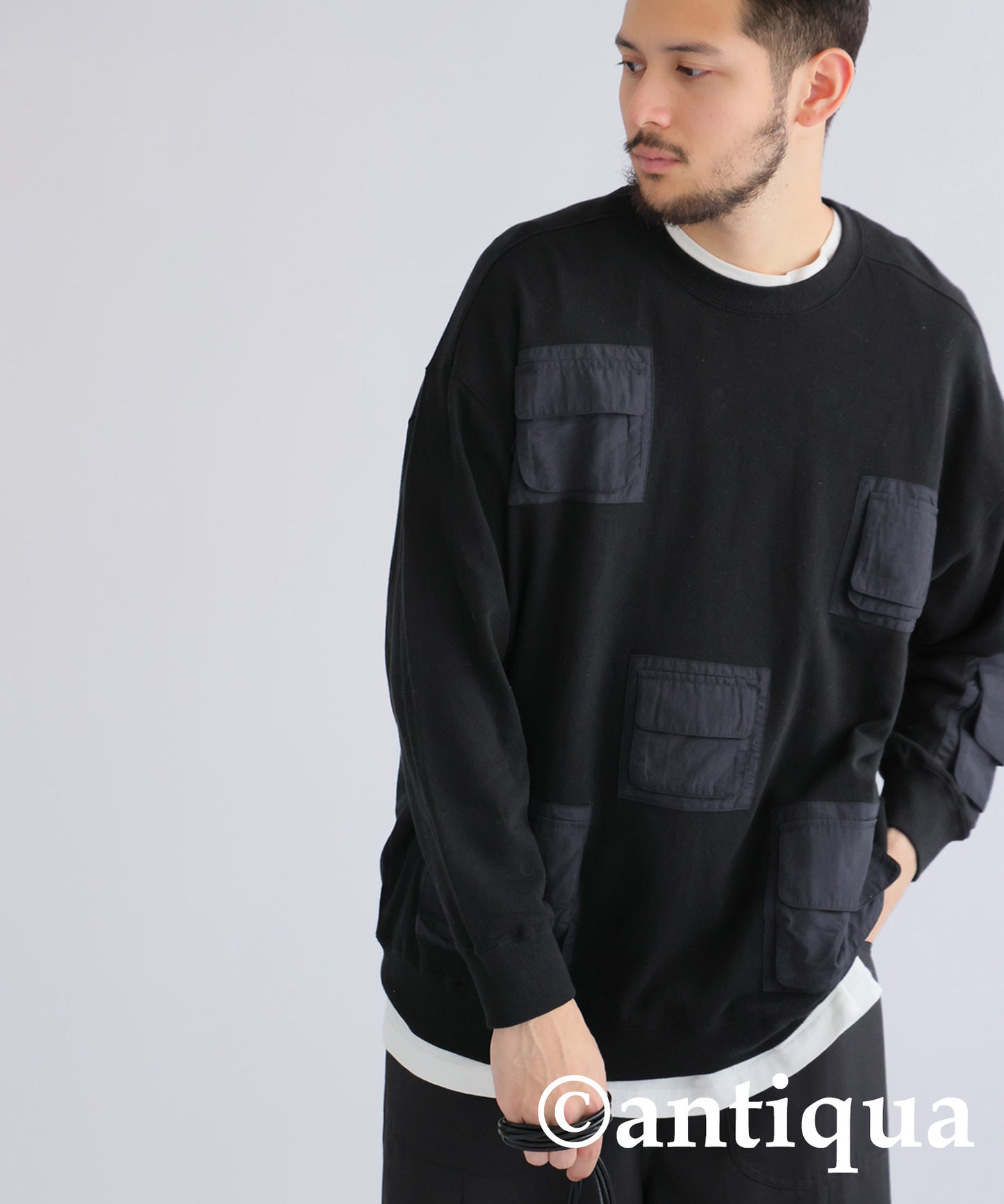 Pocket Design Pullover Men's