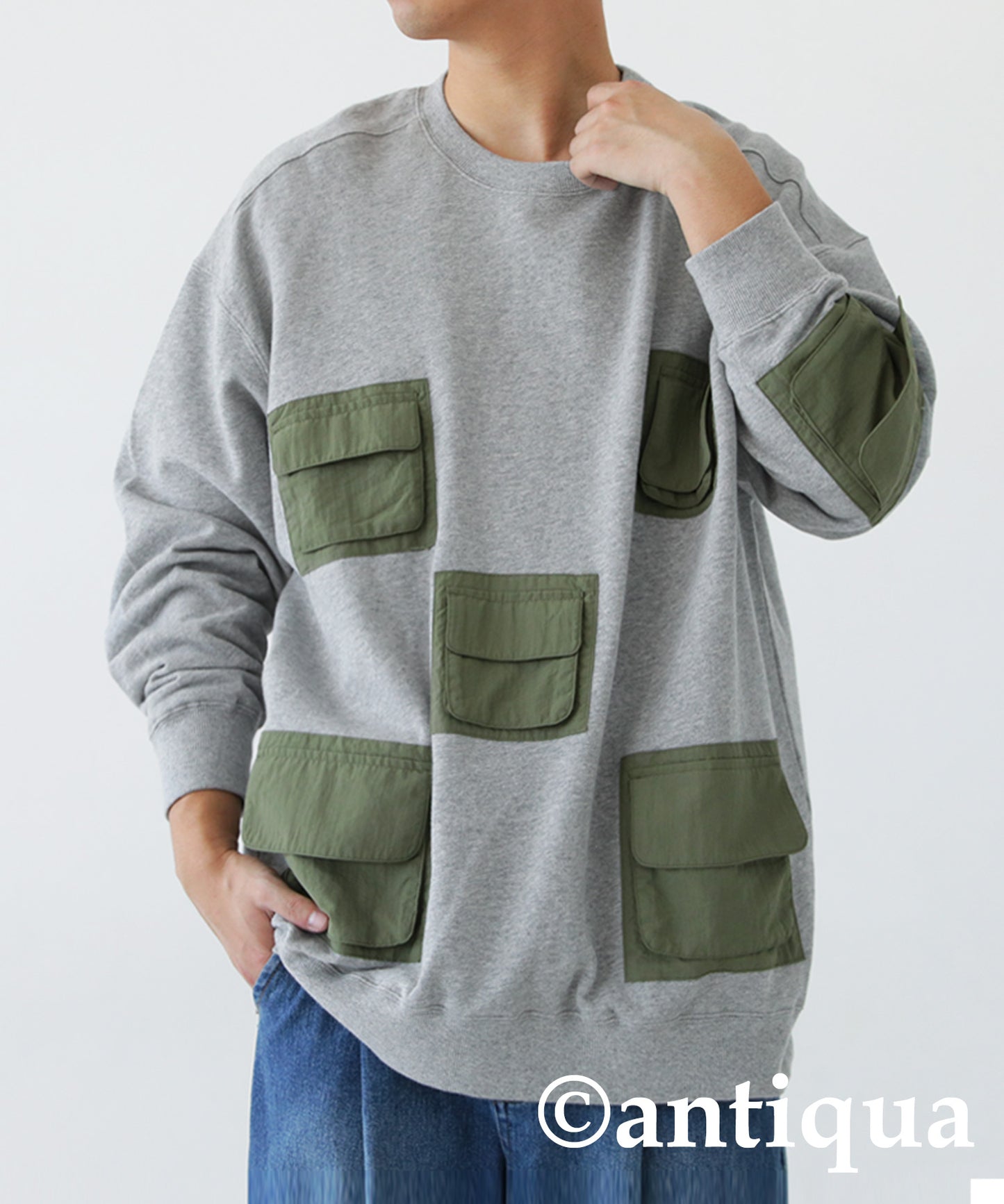 Pocket Design Pullover Men's