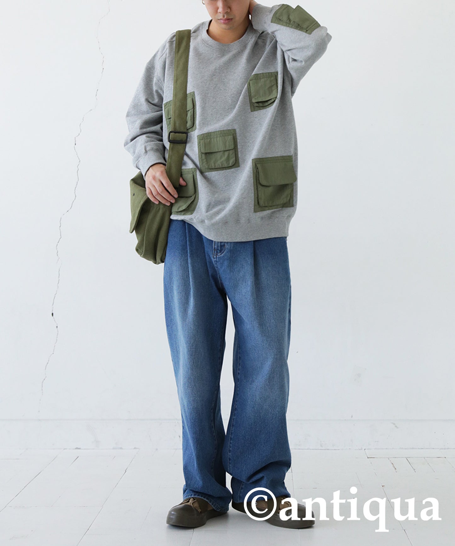 Pocket Design Pullover Men's