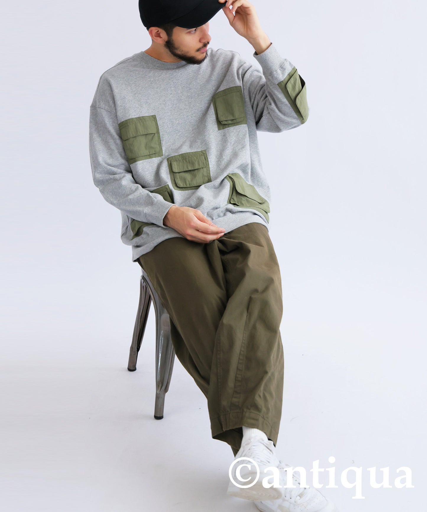 Pocket Design Pullover Men's