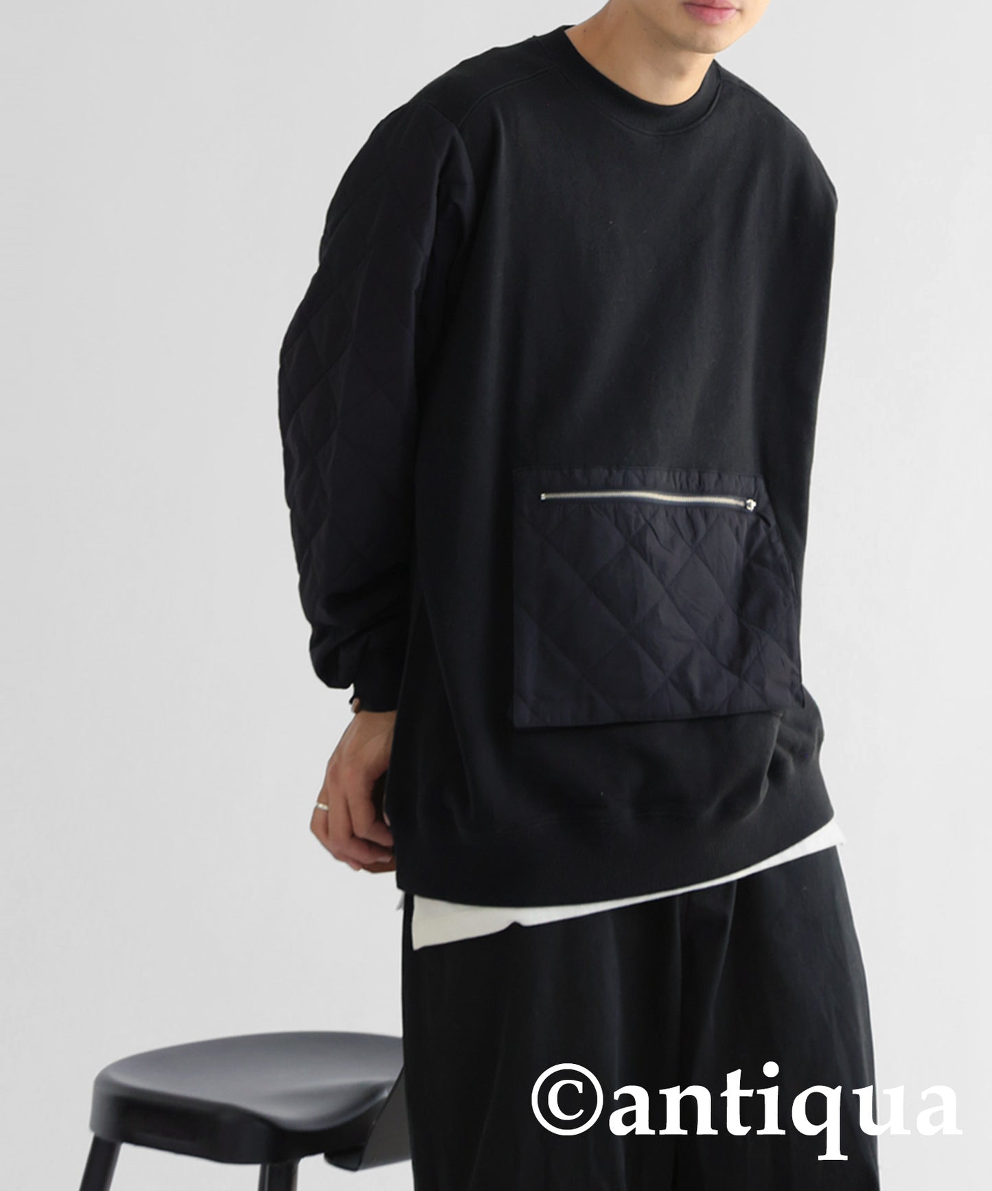 Different material pocket pull over Men's