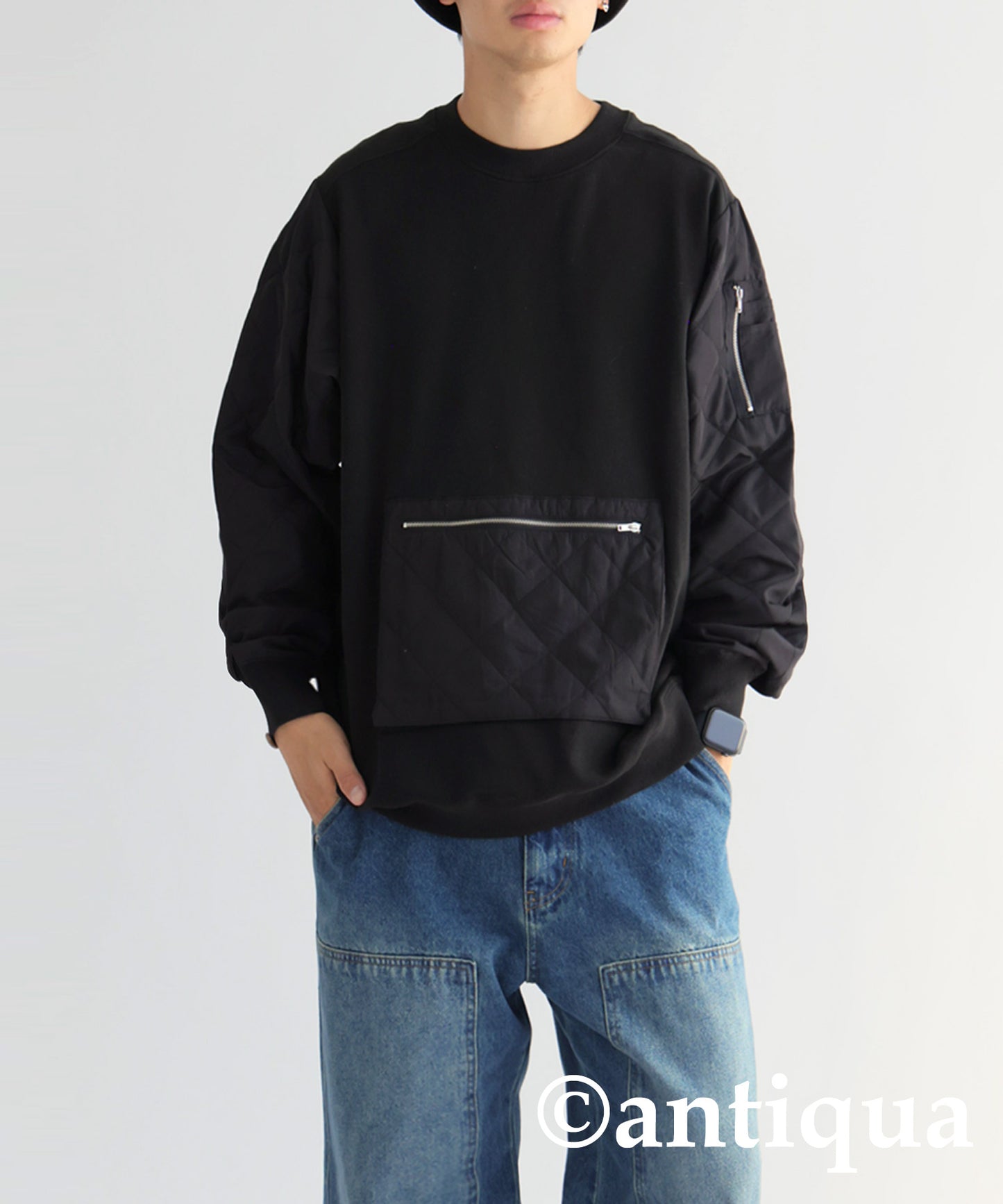 Different material pocket pull over Men's