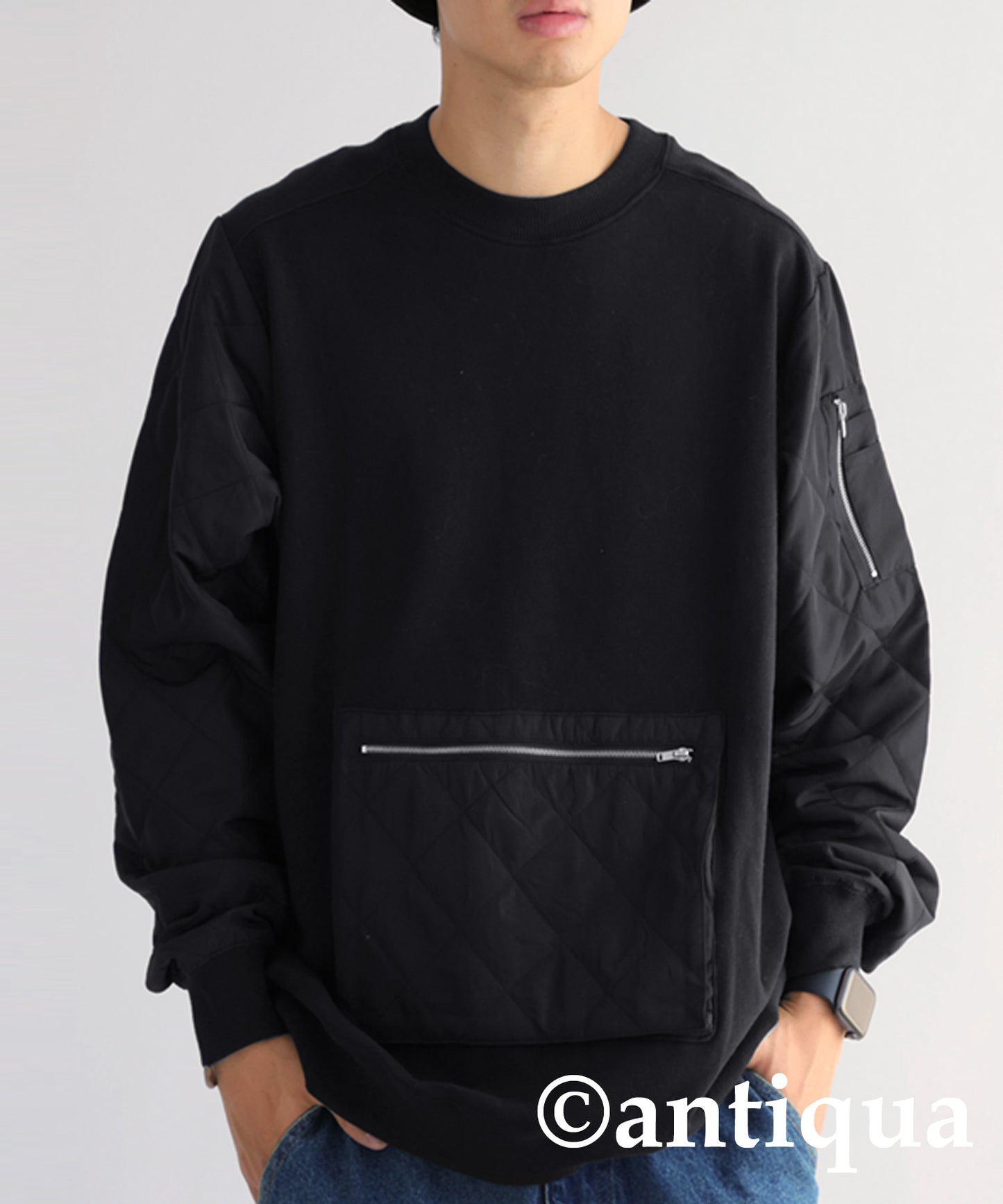 Different material pocket pull over Men's