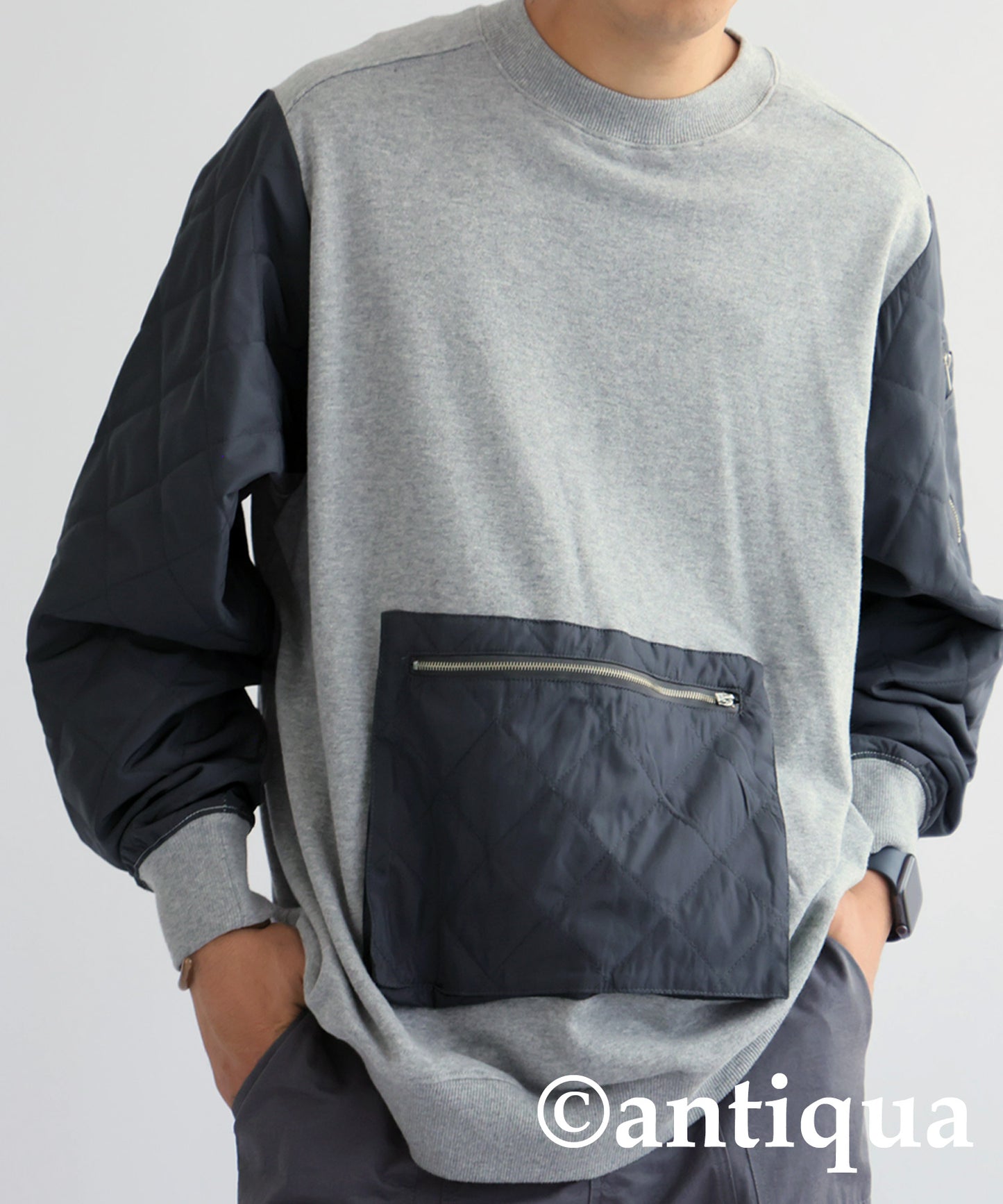 Different material pocket pull over Men's