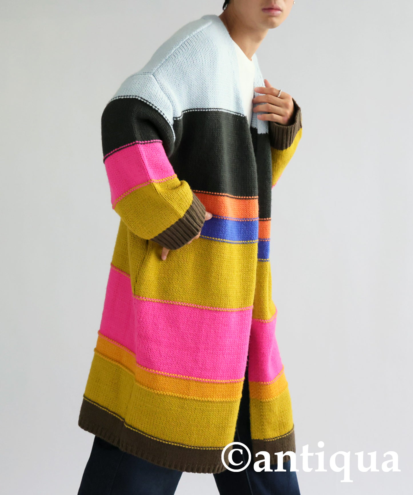 Border Knit Cardigan Men's