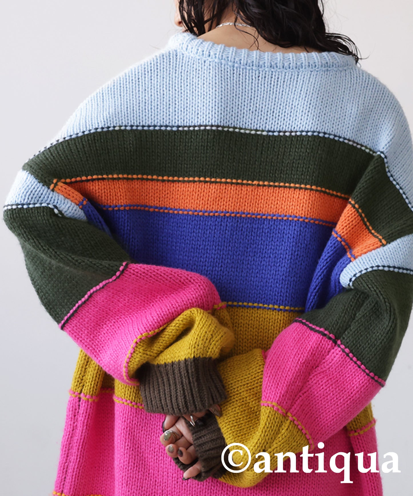 Colorful multi-border Knit Ladies