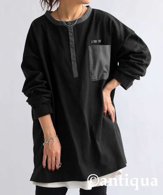 Henry Neck Long T-Shirt Ladies