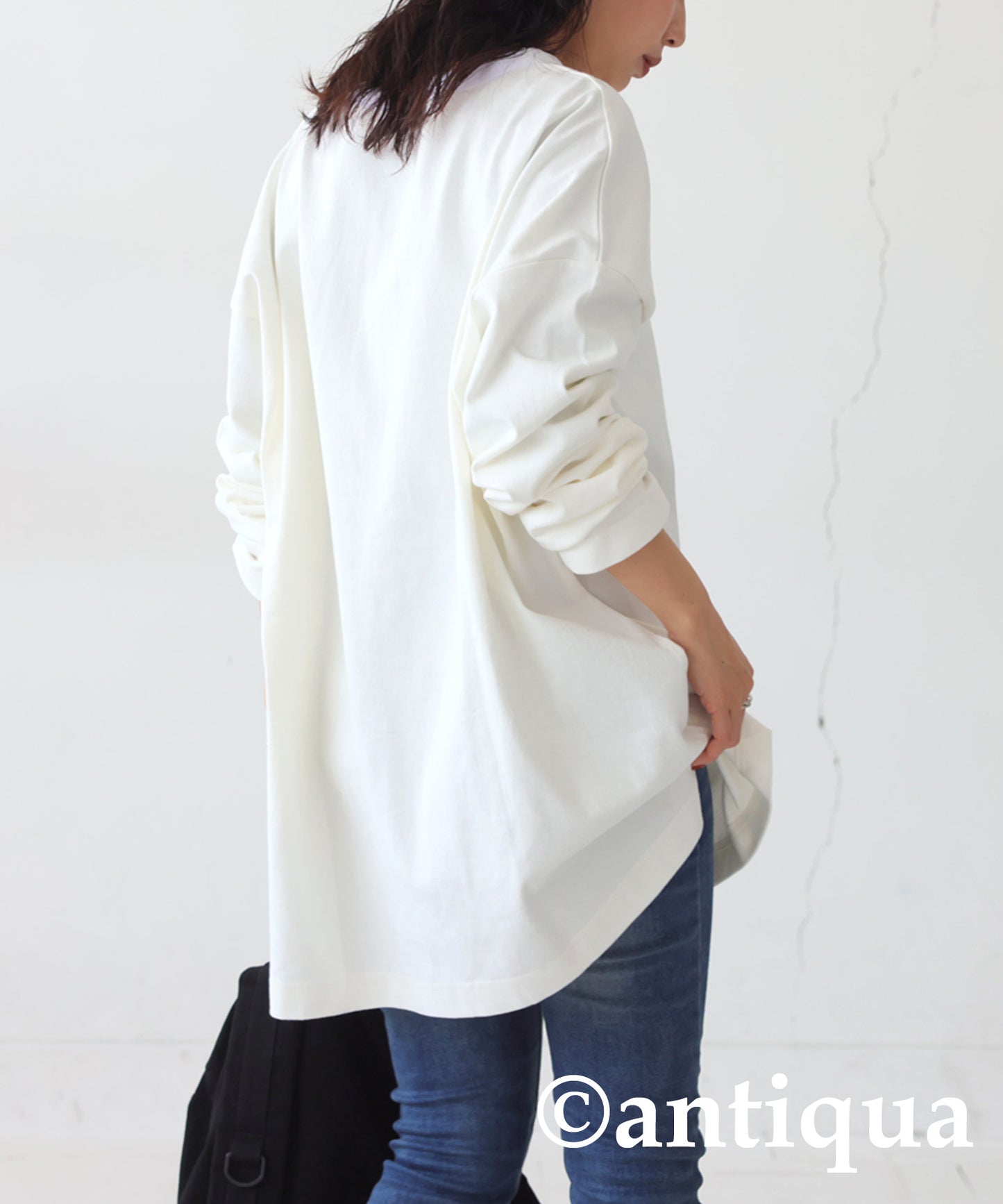 Henry Neck Long T-Shirt Ladies