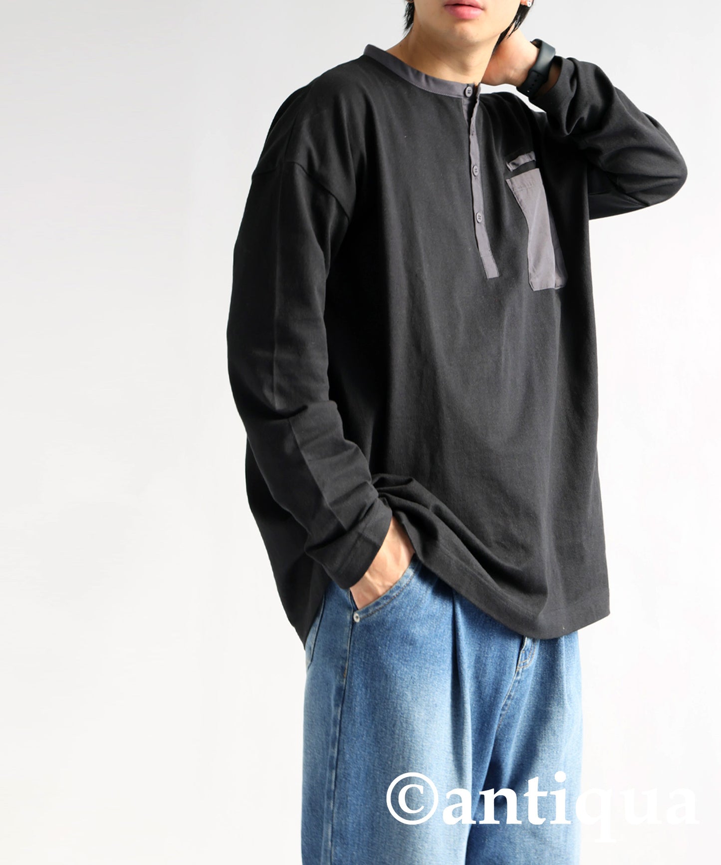 Henry Neck Long T-Shirt Men's