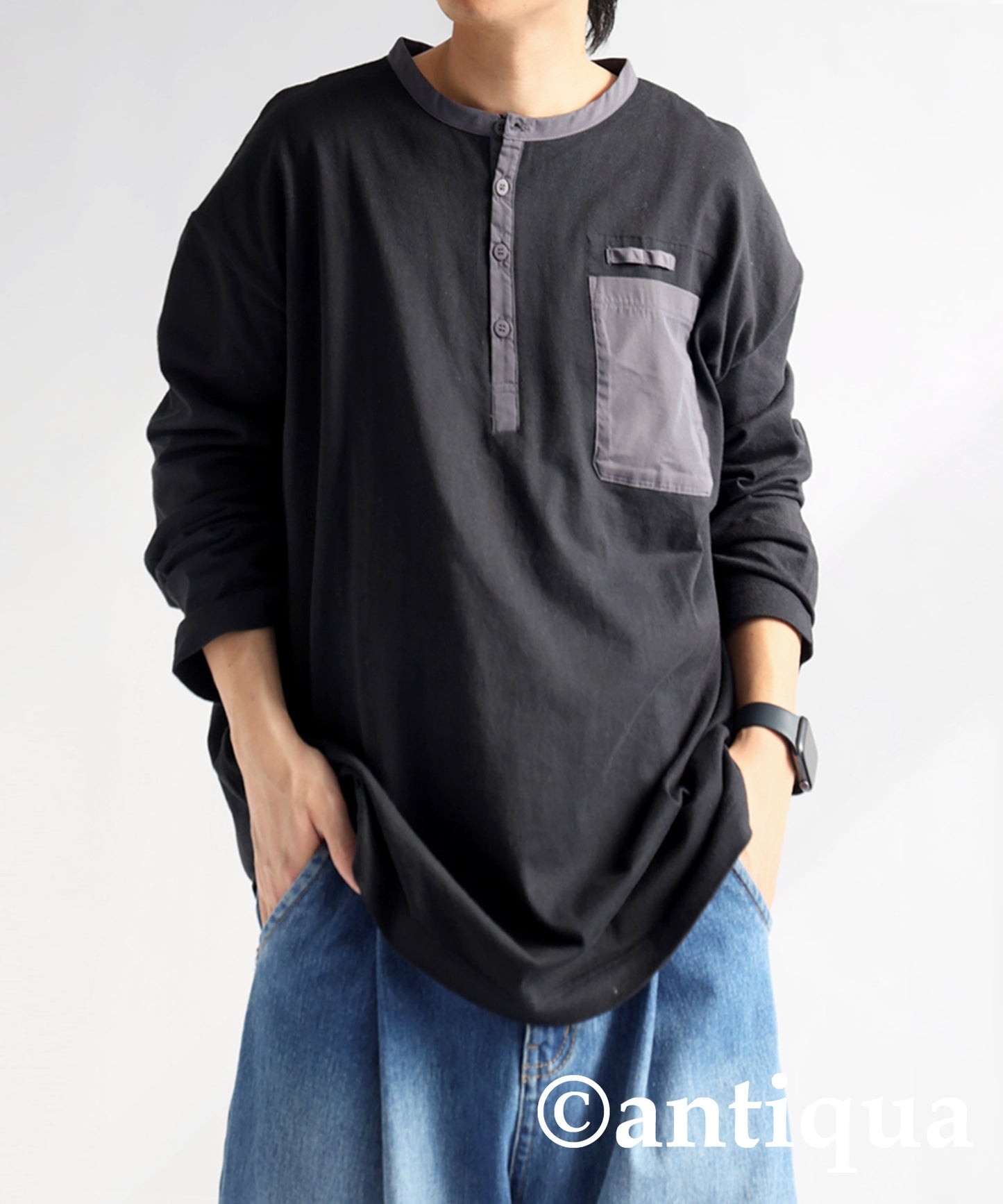 Henry Neck Long T-Shirt Men's