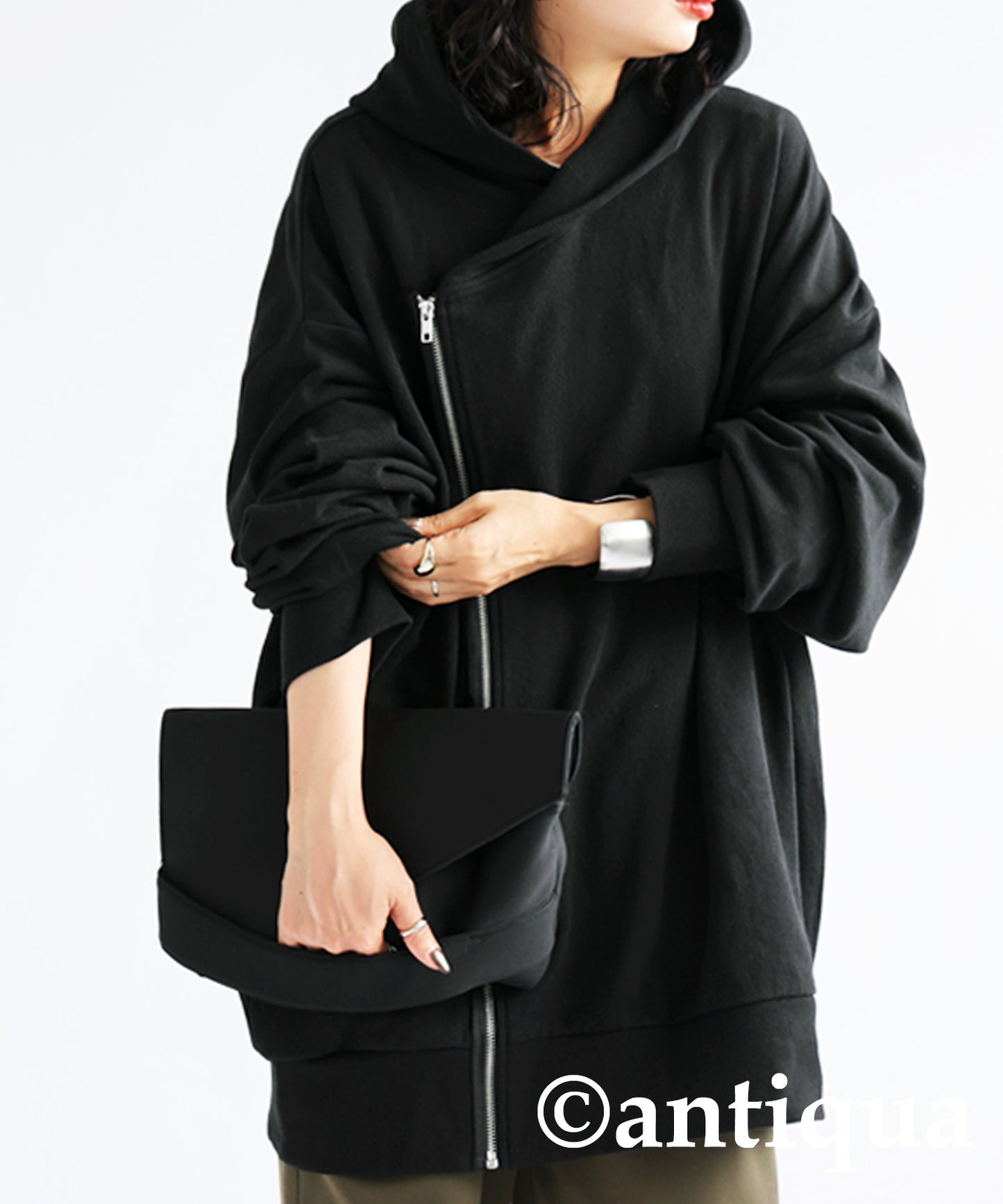 Asymmetric Zip Hoodie Ladies