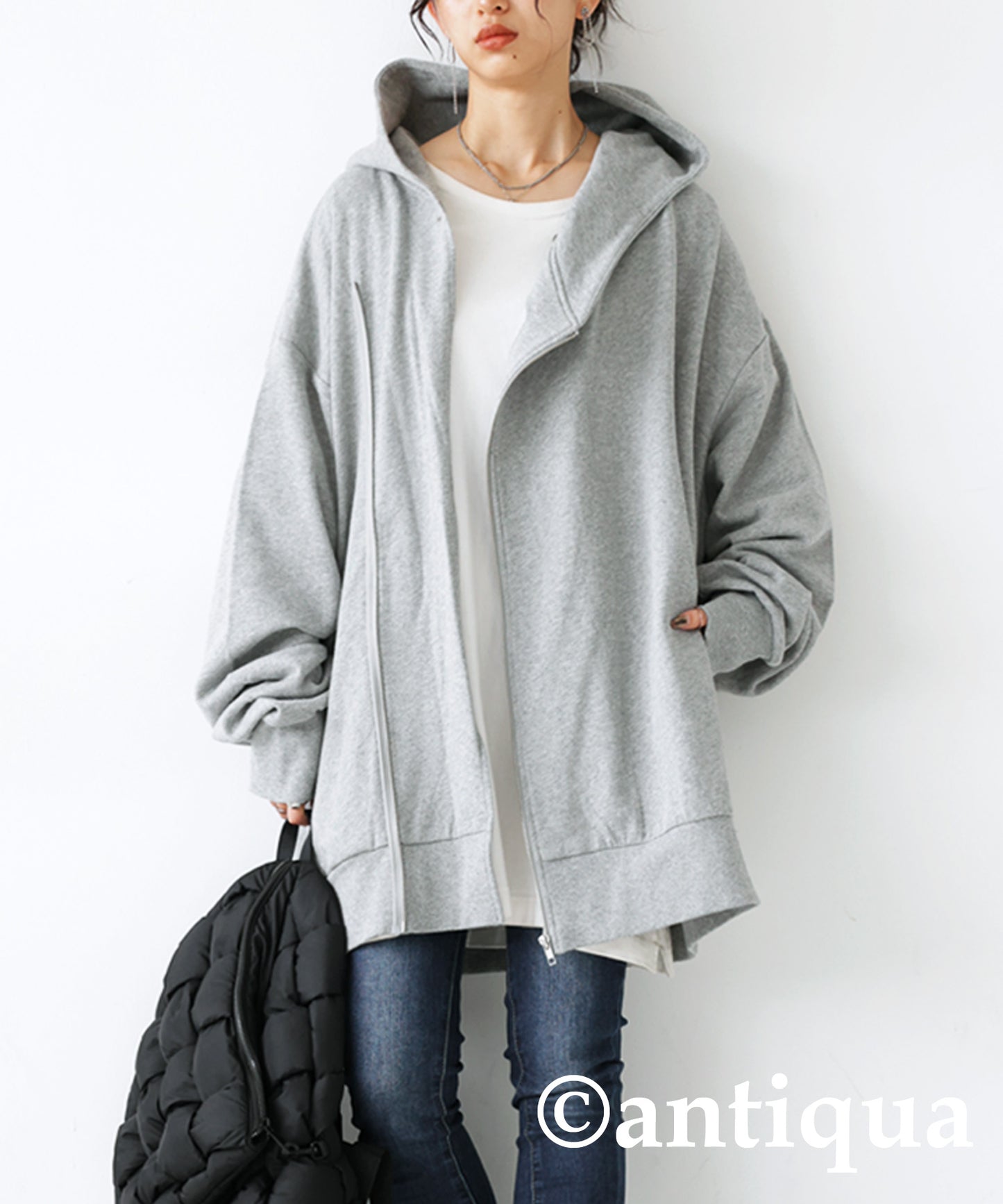 Asymmetric Zip Hoodie Ladies