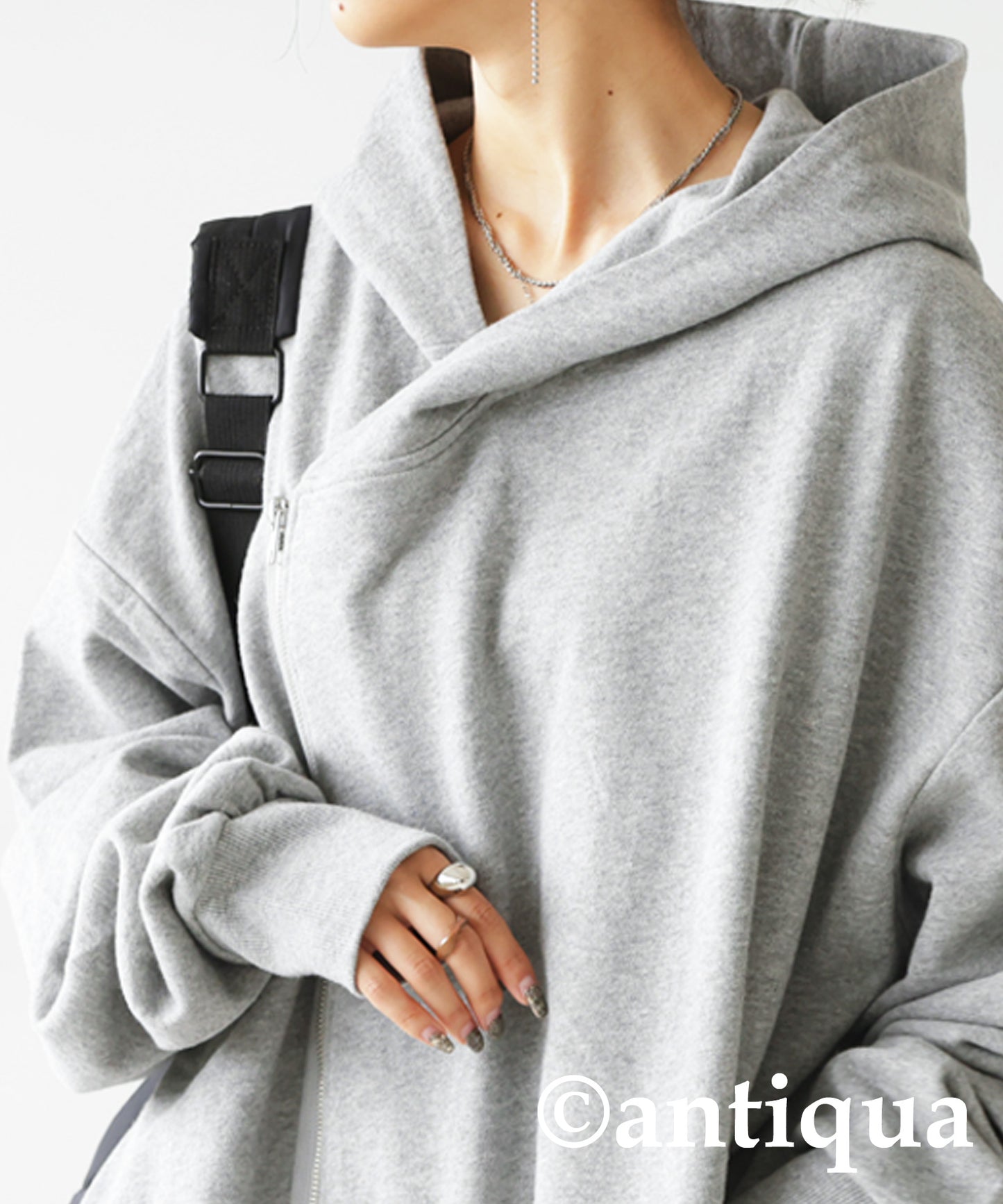 Asymmetric Zip Hoodie Ladies