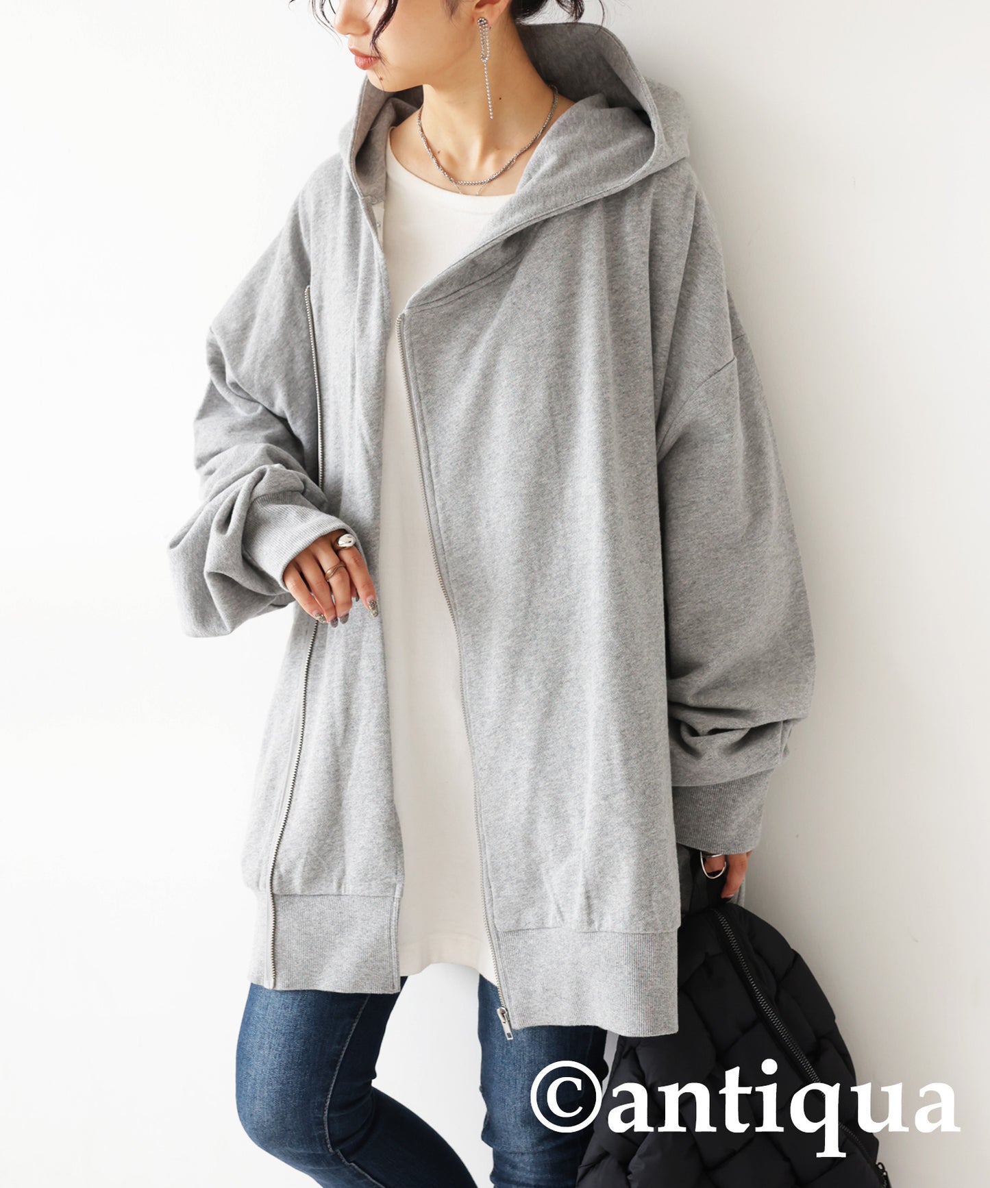 Asymmetric Zip Hoodie Ladies