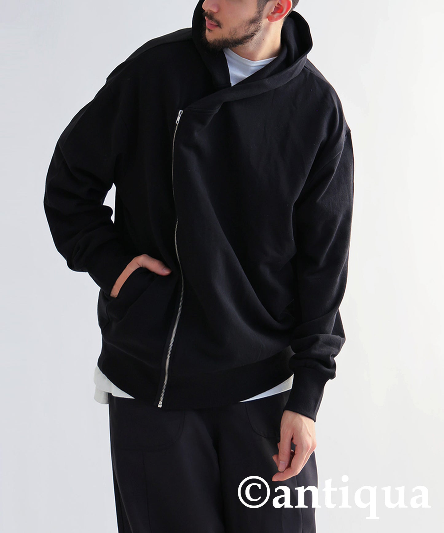 Asymmetric Zip Hoodie Men's