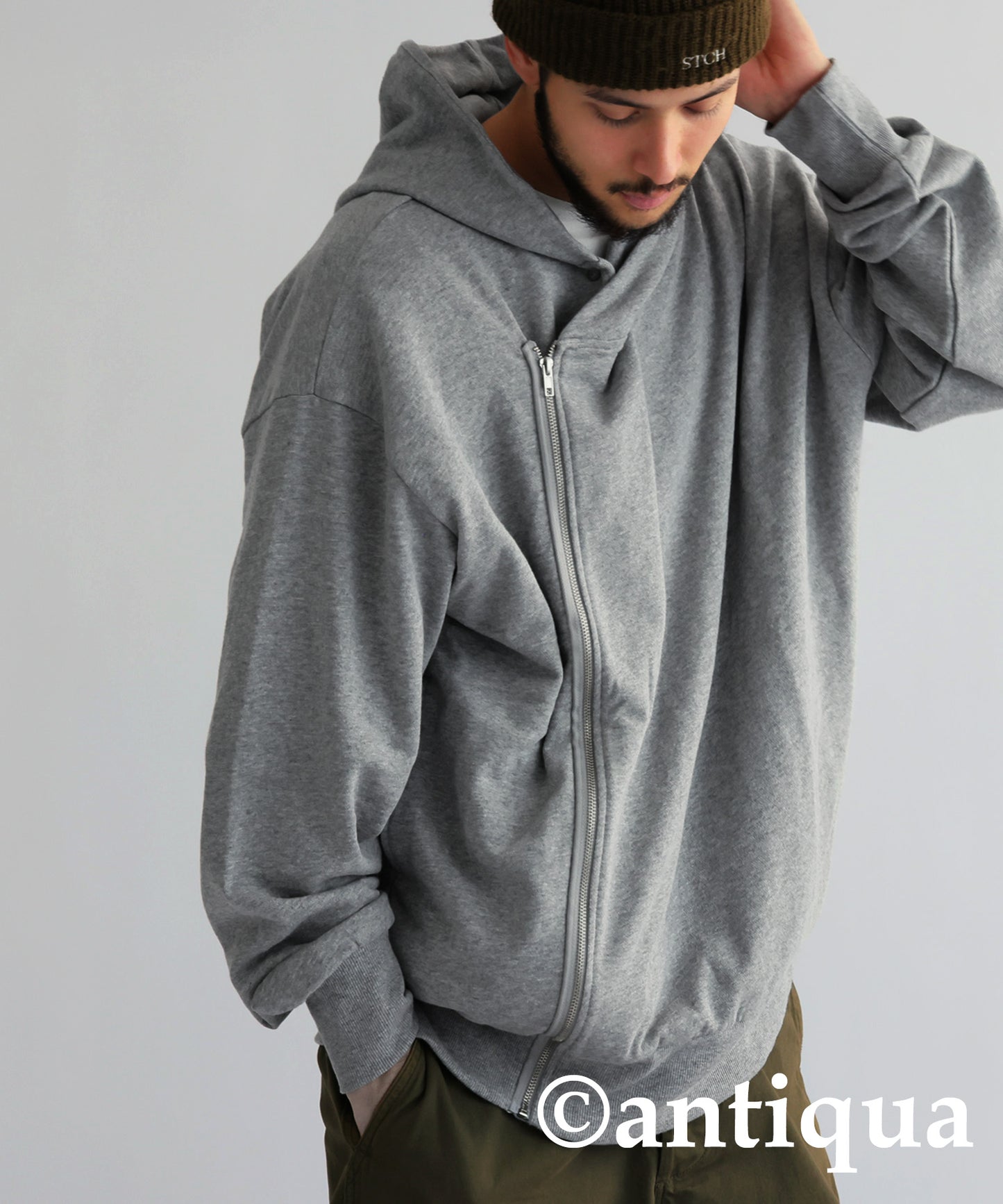 Asymmetric Zip Hoodie Men's