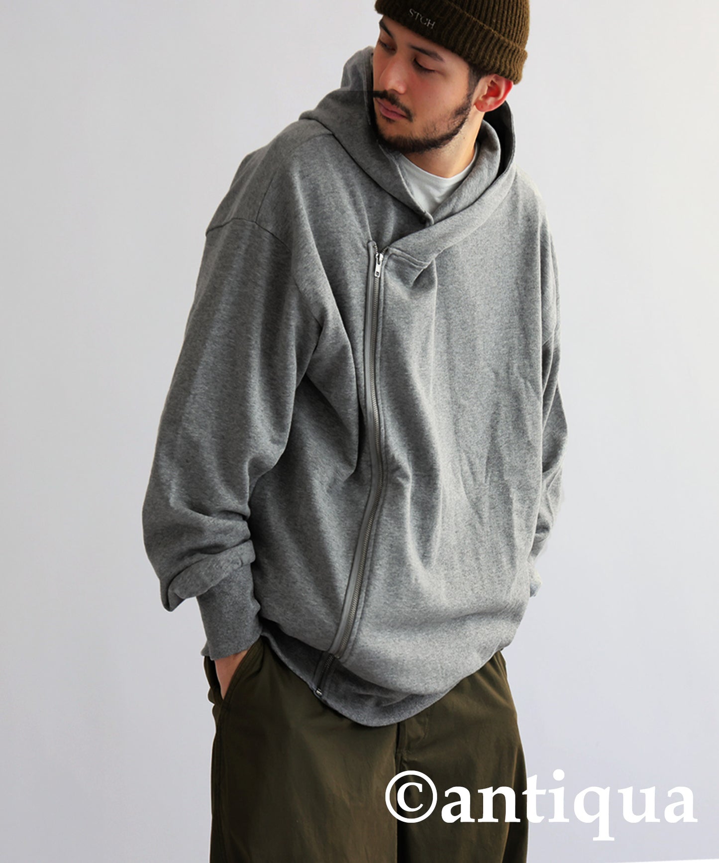 Asymmetric Zip Hoodie Men's