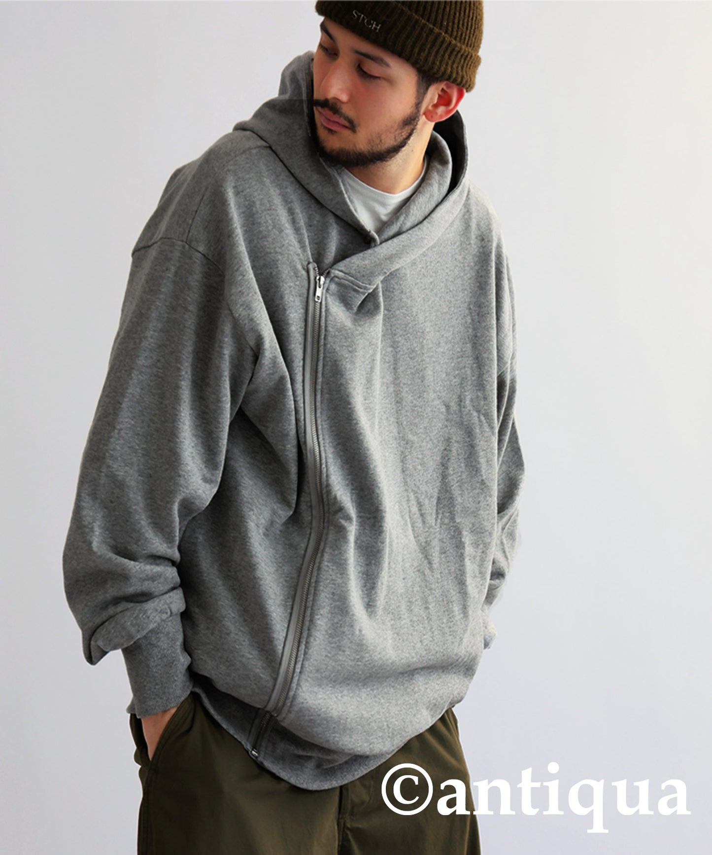 Asymmetric Zip Hoodie Men's