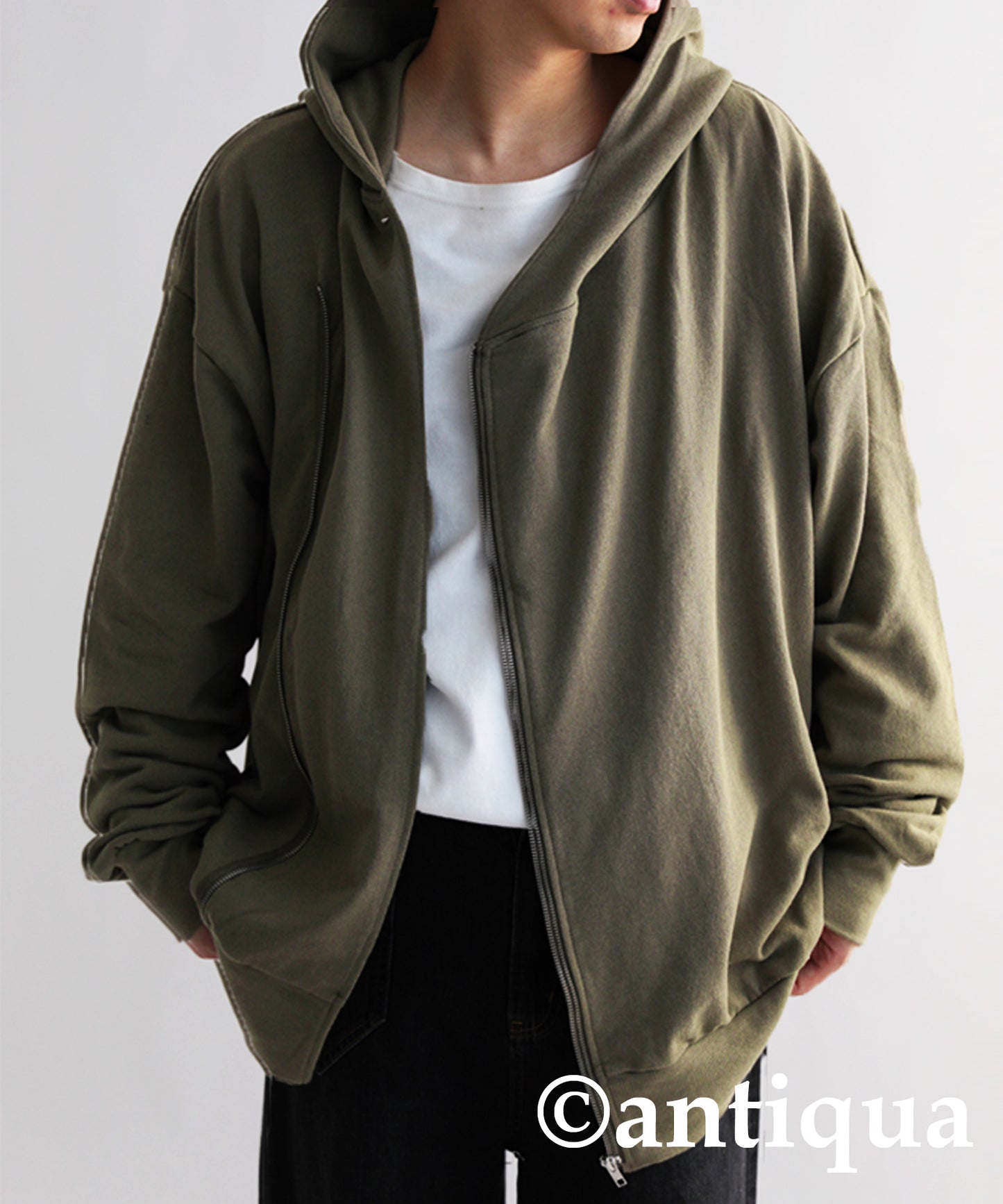 Asymmetric Zip Hoodie Men's