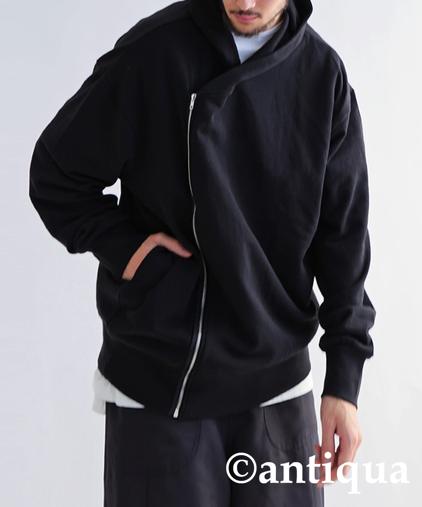 Asymmetric Zip Hoodie Men's