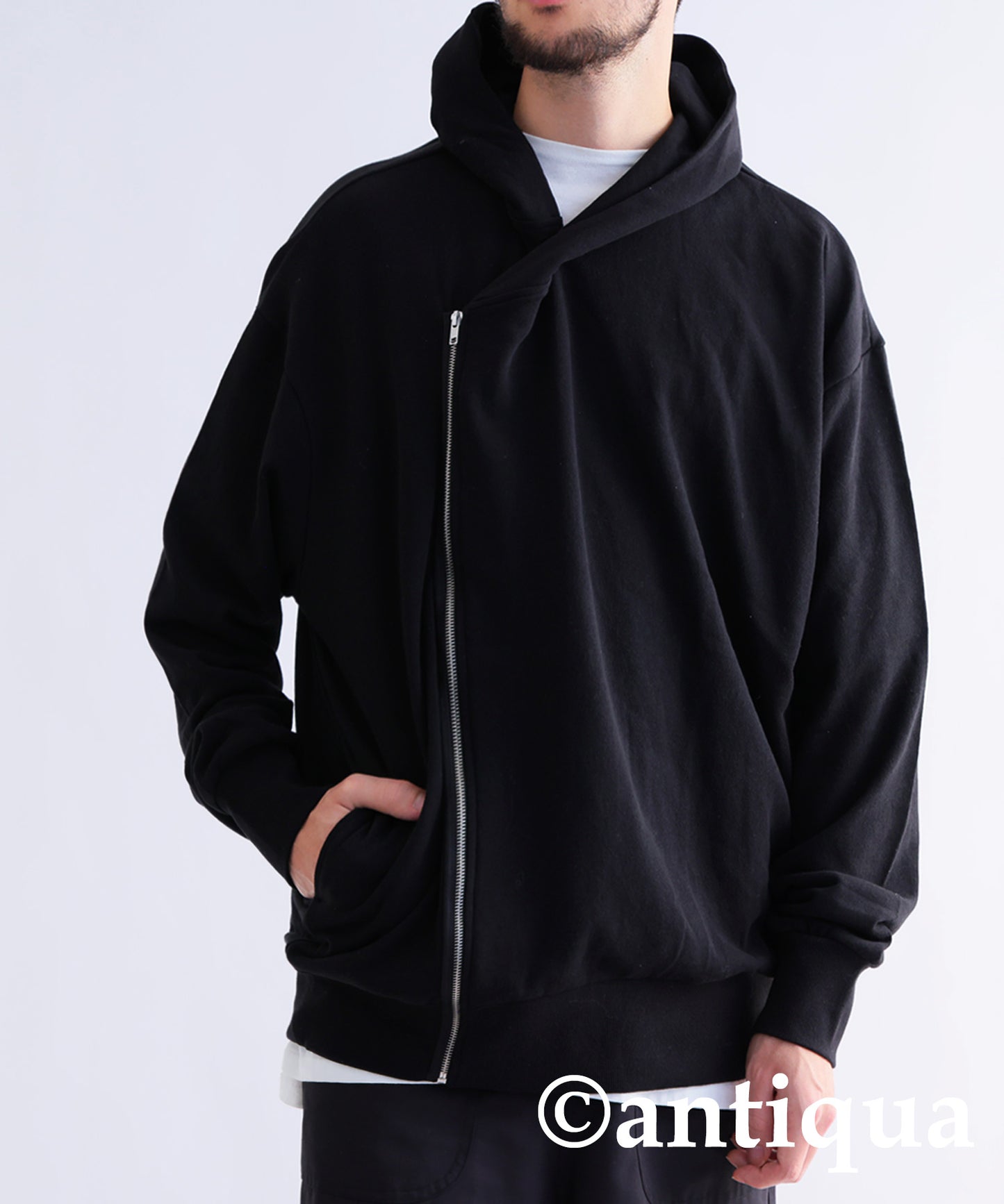 Asymmetric Zip Hoodie Men's