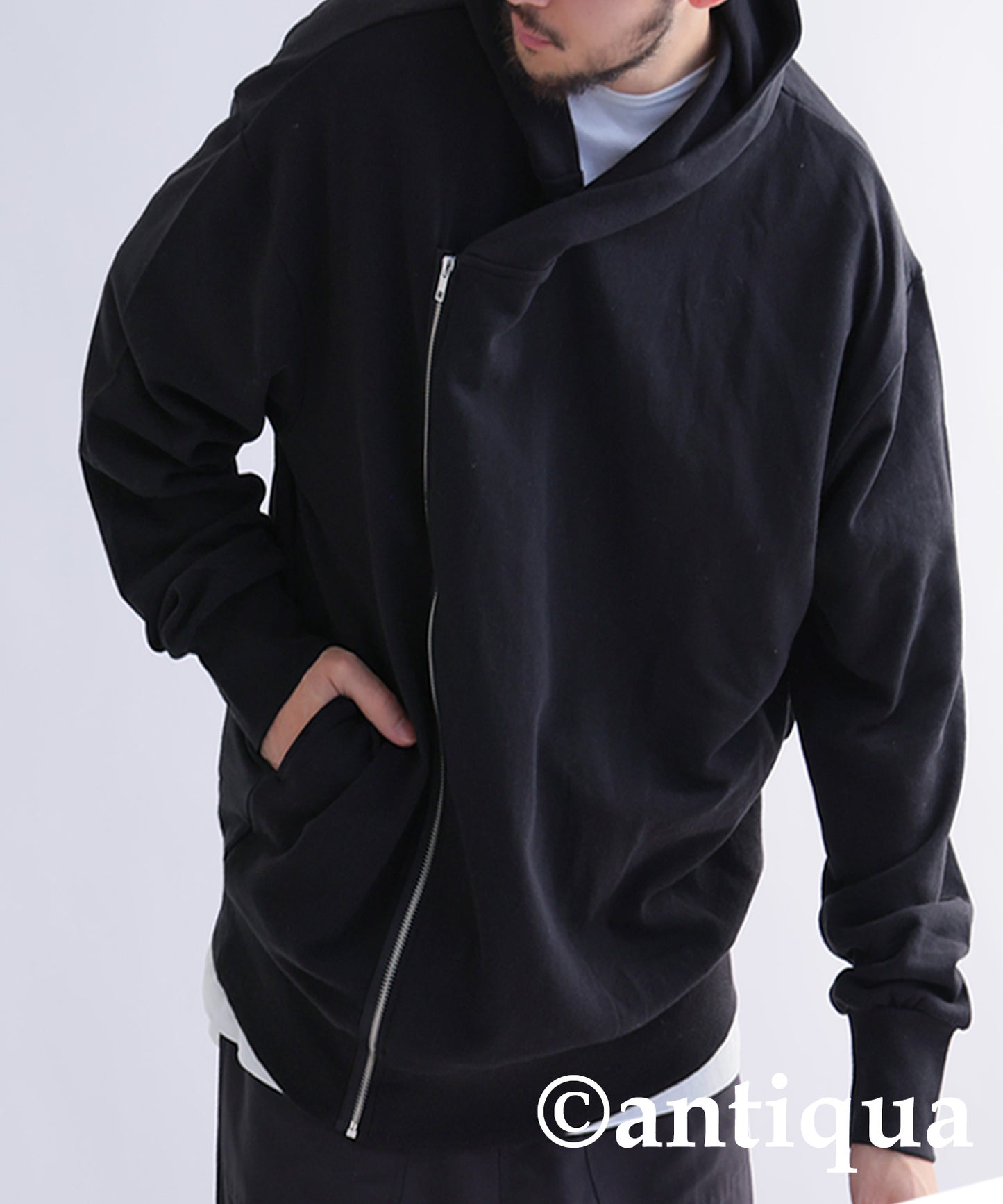 Asymmetric Zip Hoodie Men's