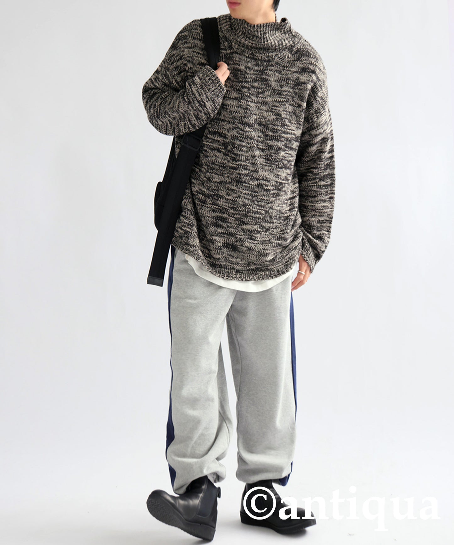 Mixed High Neck Knit Men's