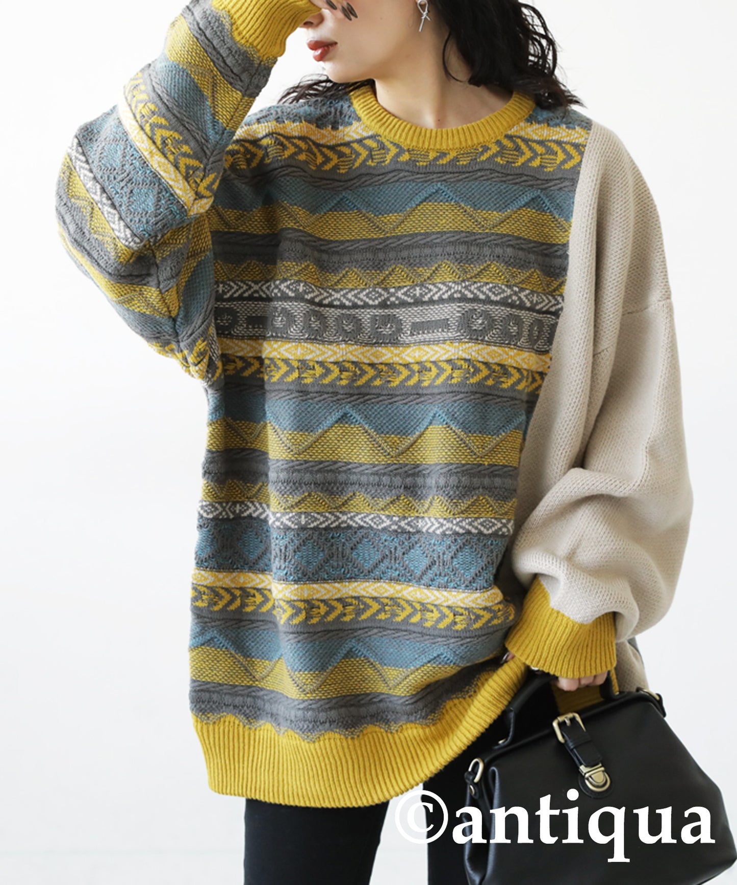 Jacquard knit tops Ladies