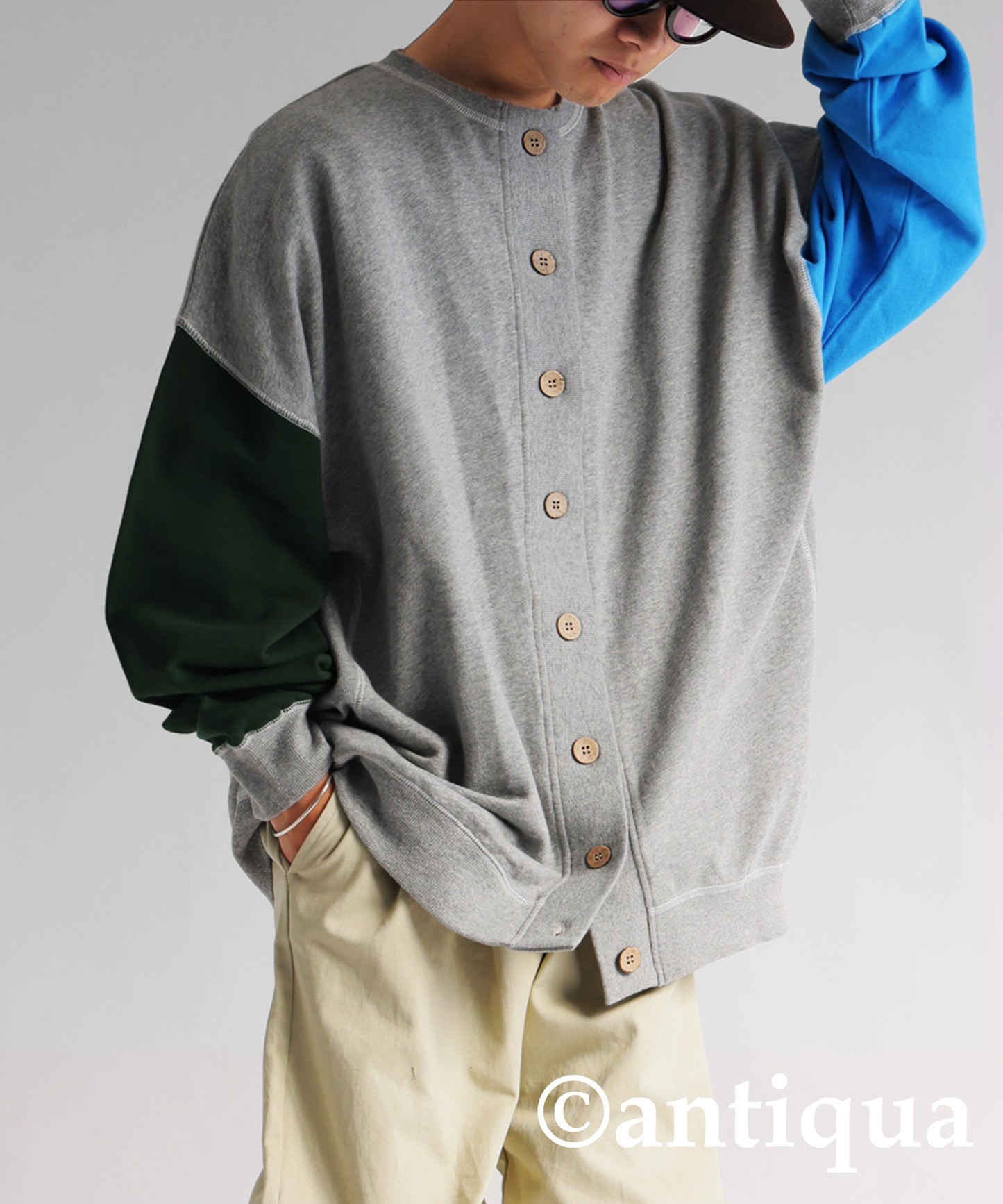 Color Stitch Cardigan Men's