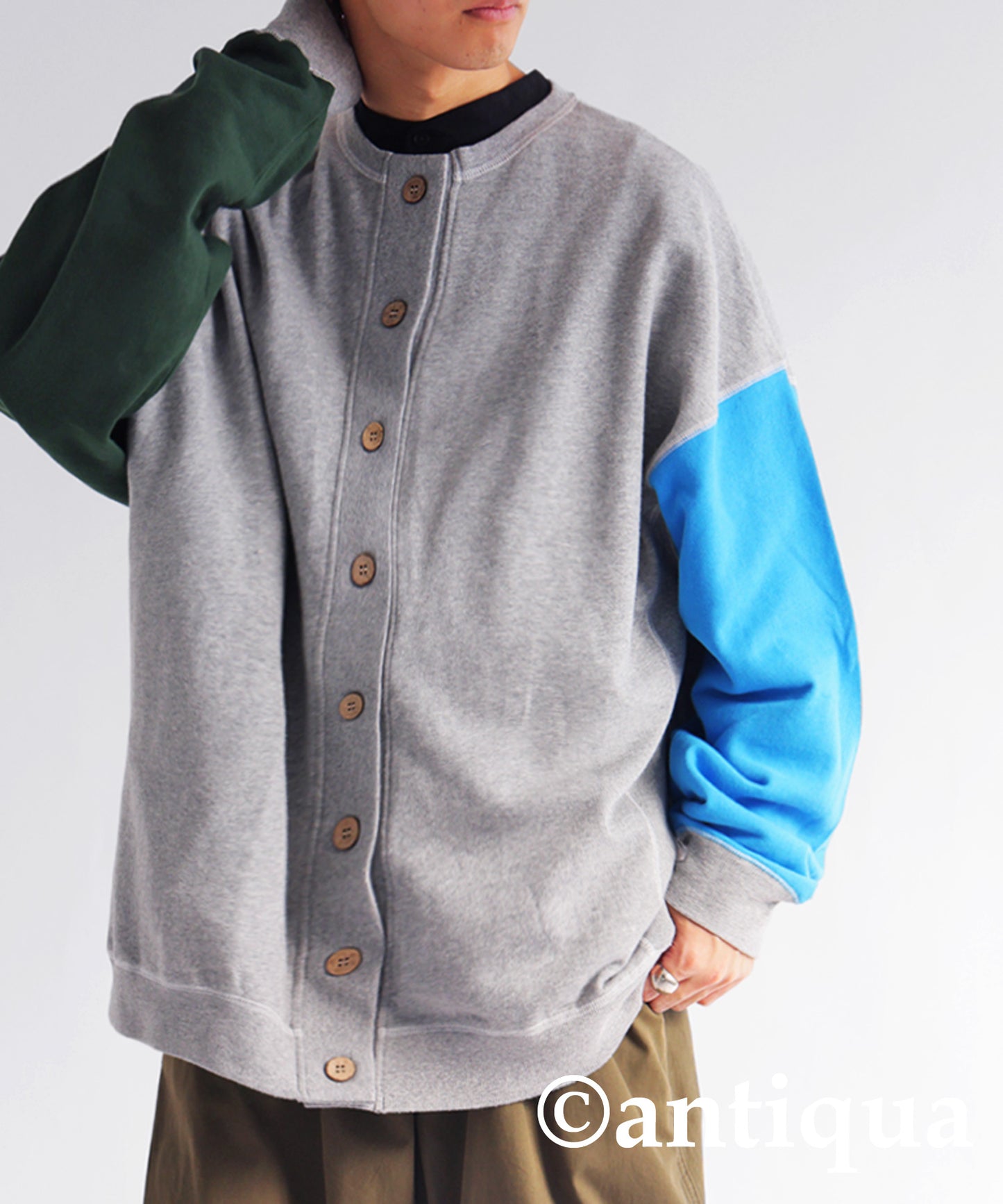 Color Stitch Cardigan Men's