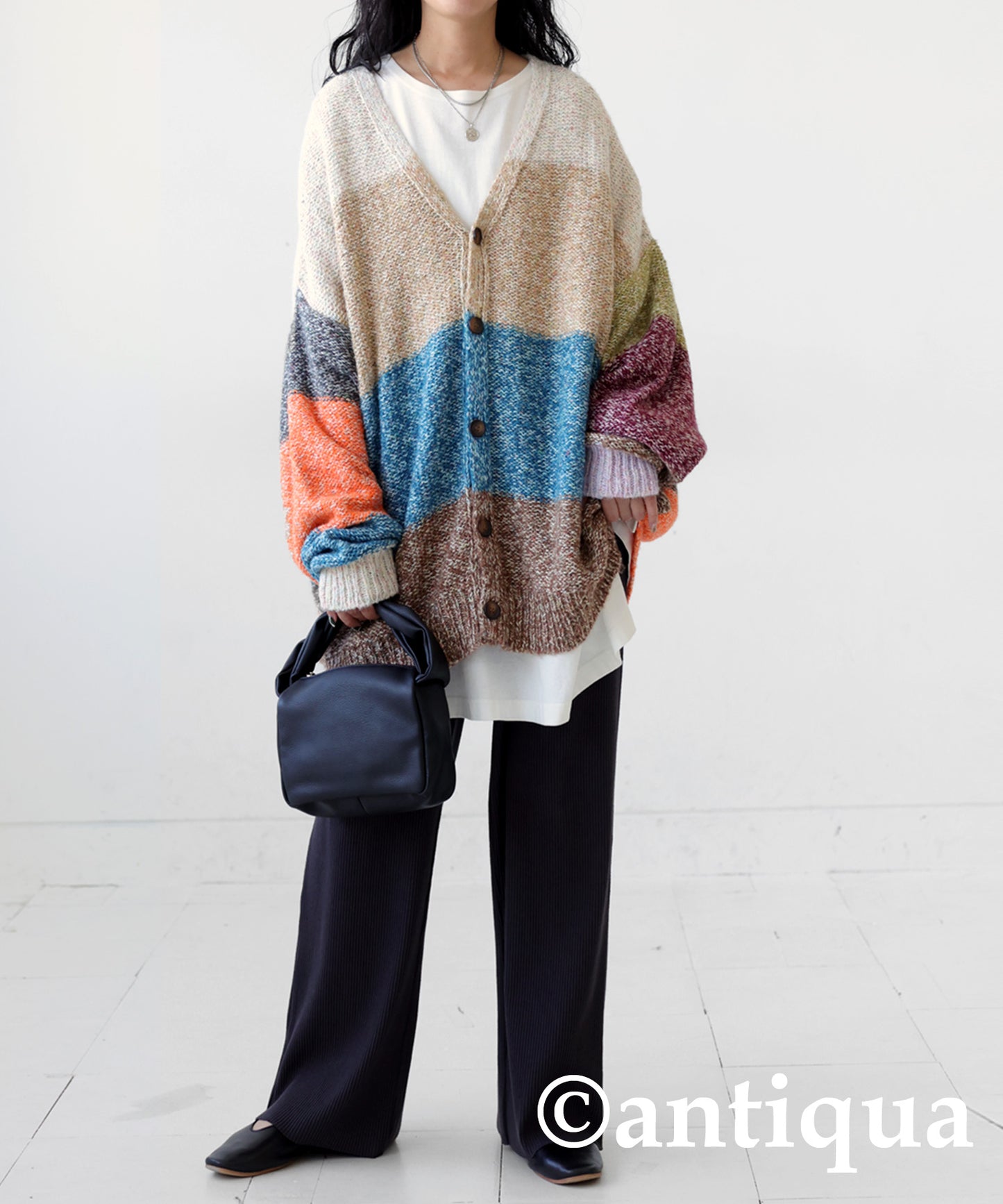 Mixed yarn Knit Cardigan Ladies