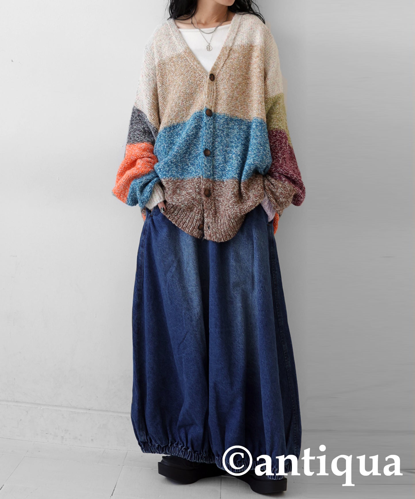 Mixed yarn Knit Cardigan Ladies