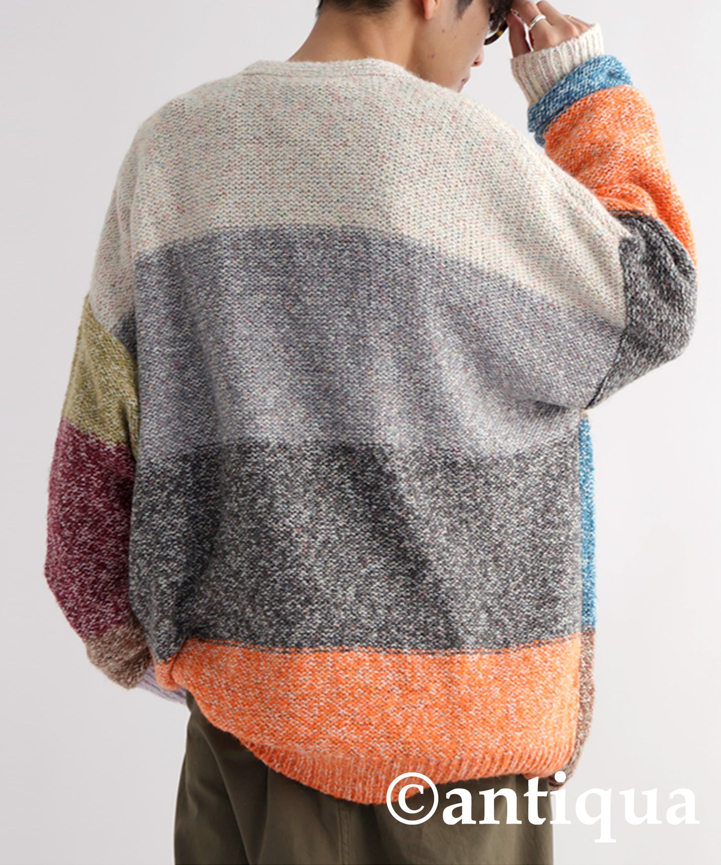 Mixed yarn Knit Cardigan Men's