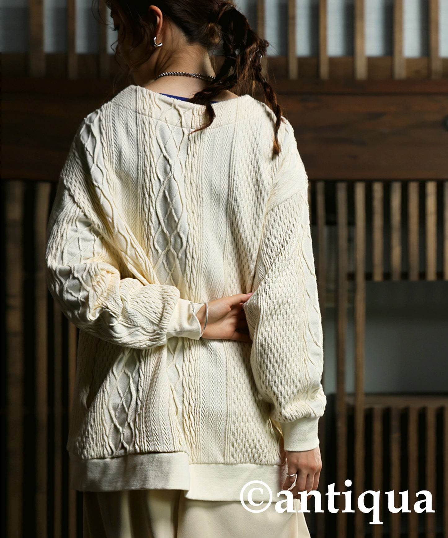 Cable Jacquard Cardigan Ladies