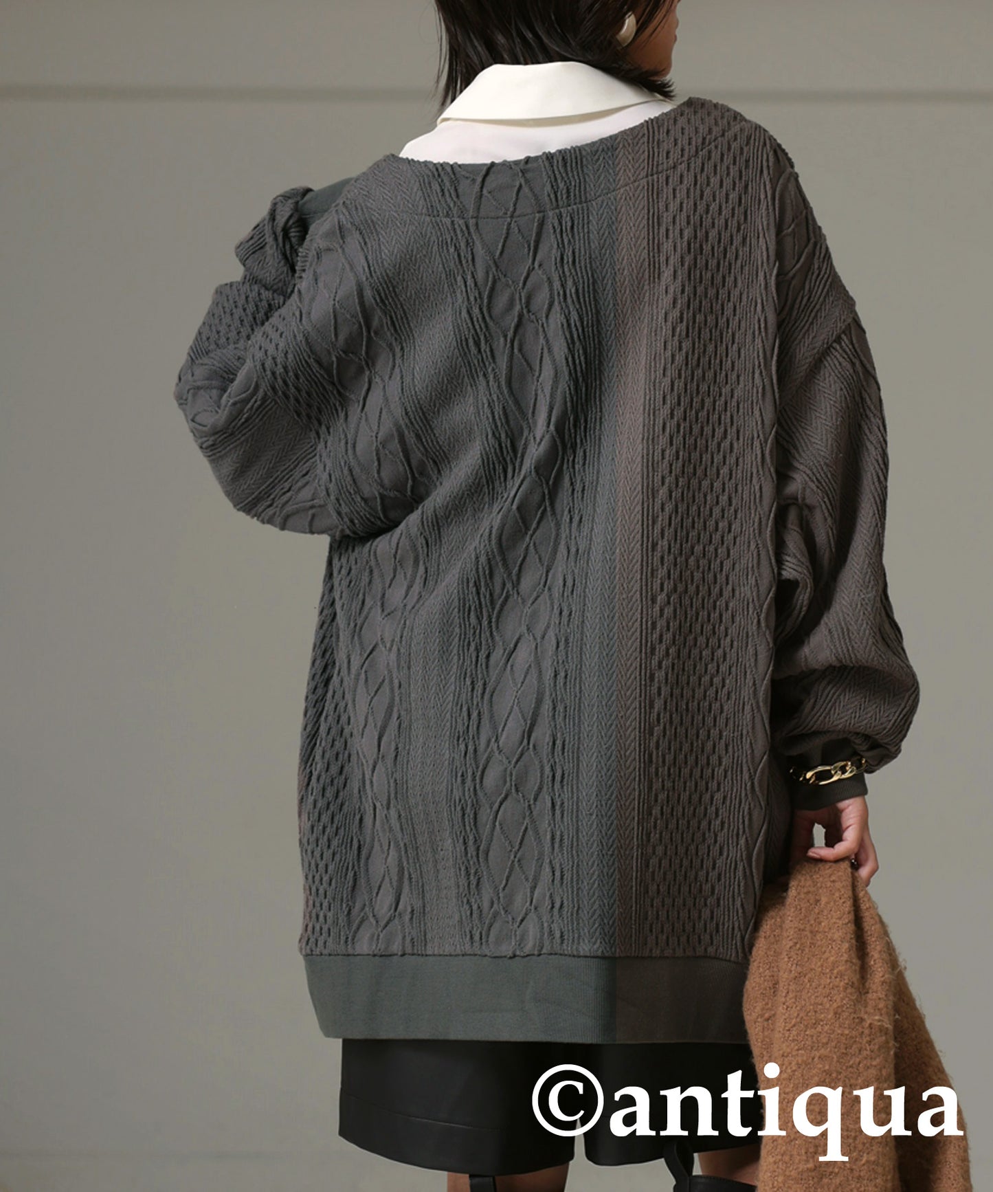 Cable Jacquard Cardigan Ladies