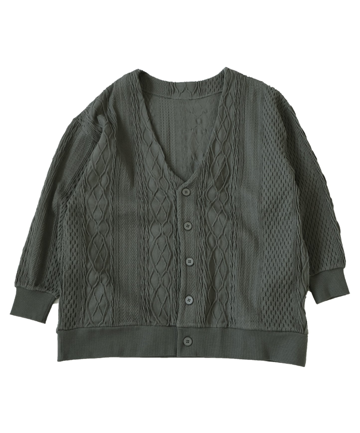 Cable Jacquard Cardigan Men's